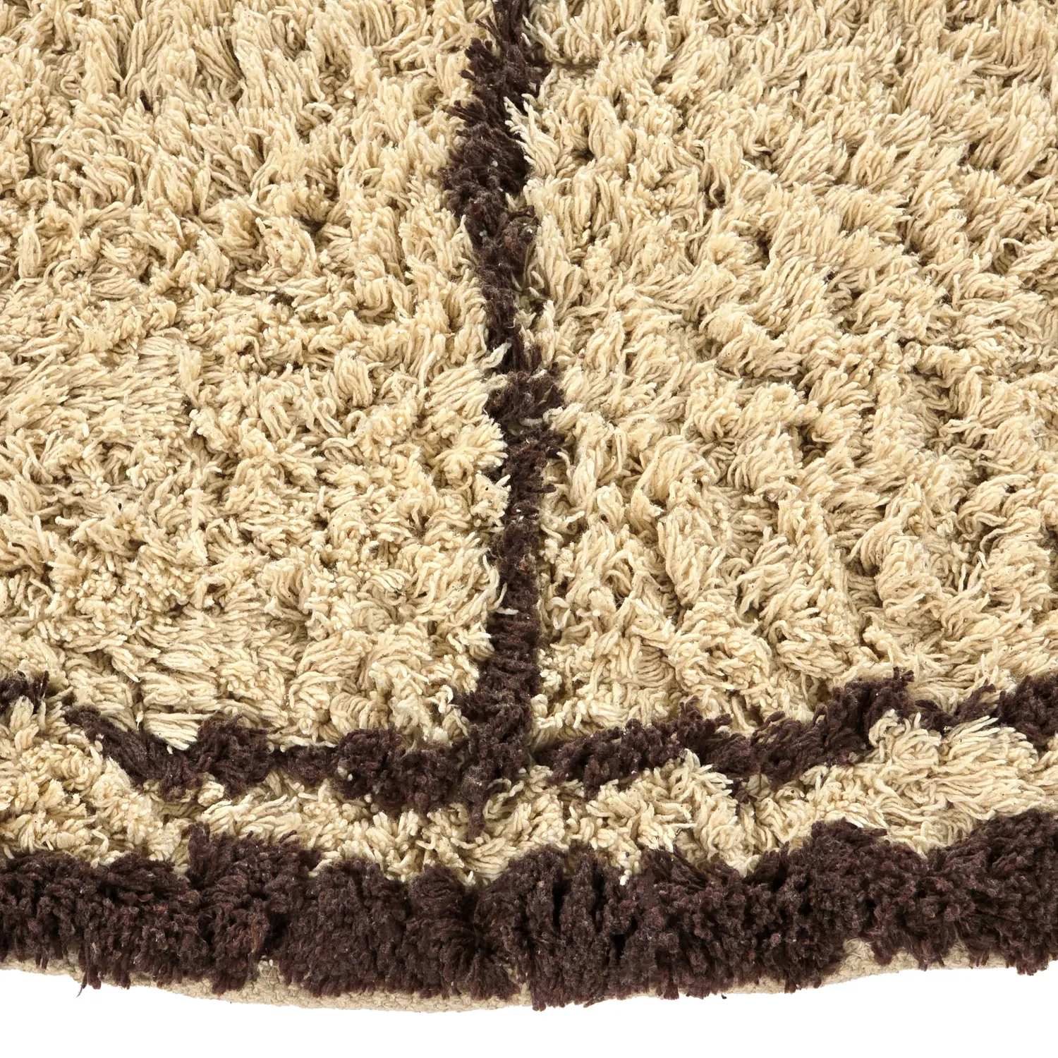 Kulatý koberec - Lana Natural Cotton Shaggy (béžová/hnědá)