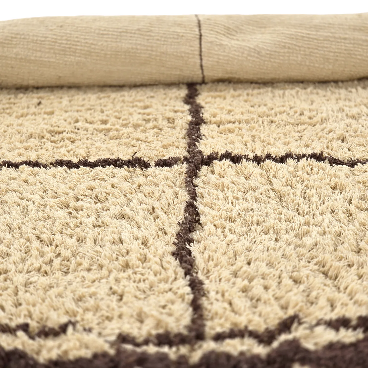 Kulatý koberec - Lana Natural Cotton Shaggy (béžová/hnědá)