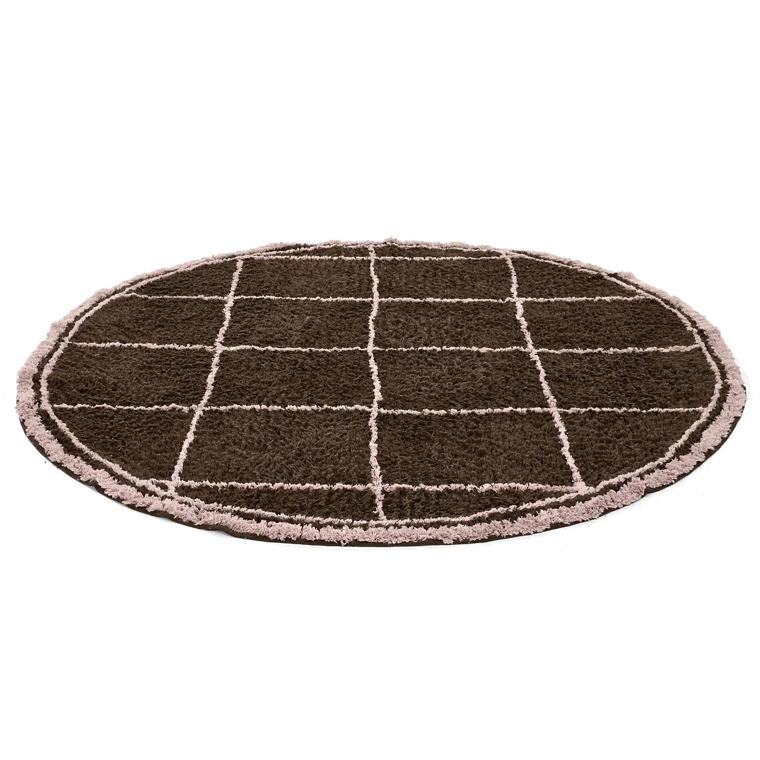 Kulatý koberec - Lana Natural Cotton Shaggy (hnědý)