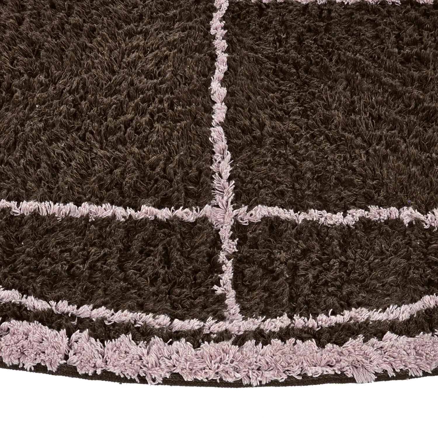 Kulatý koberec - Lana Natural Cotton Shaggy (hnědý)