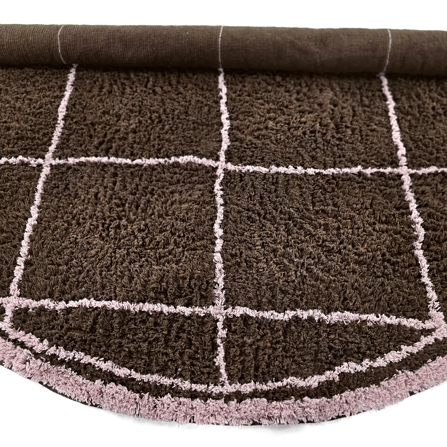 Kulatý koberec - Lana Natural Cotton Shaggy (hnědý)