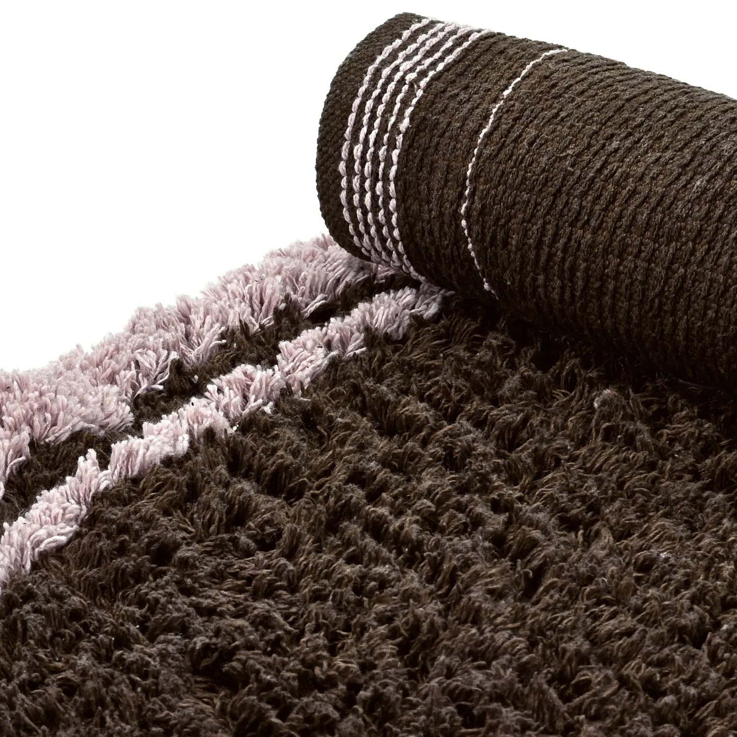 Kulatý koberec - Lana Natural Cotton Shaggy (hnědý)