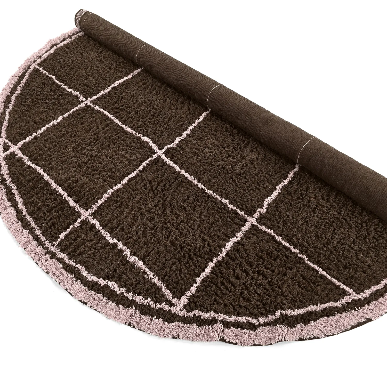 Kulatý koberec - Lana Natural Cotton Shaggy (hnědý)