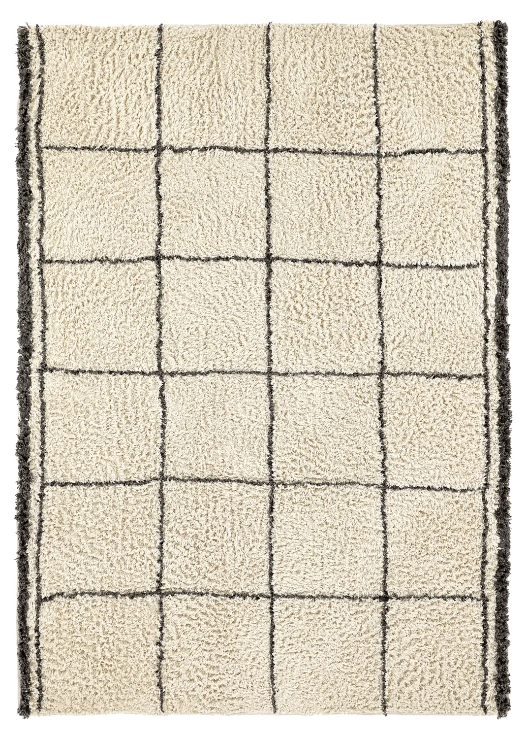 Shaggy koberce - Lana Natural Cotton Shaggy (krémová/tmavě šedá)