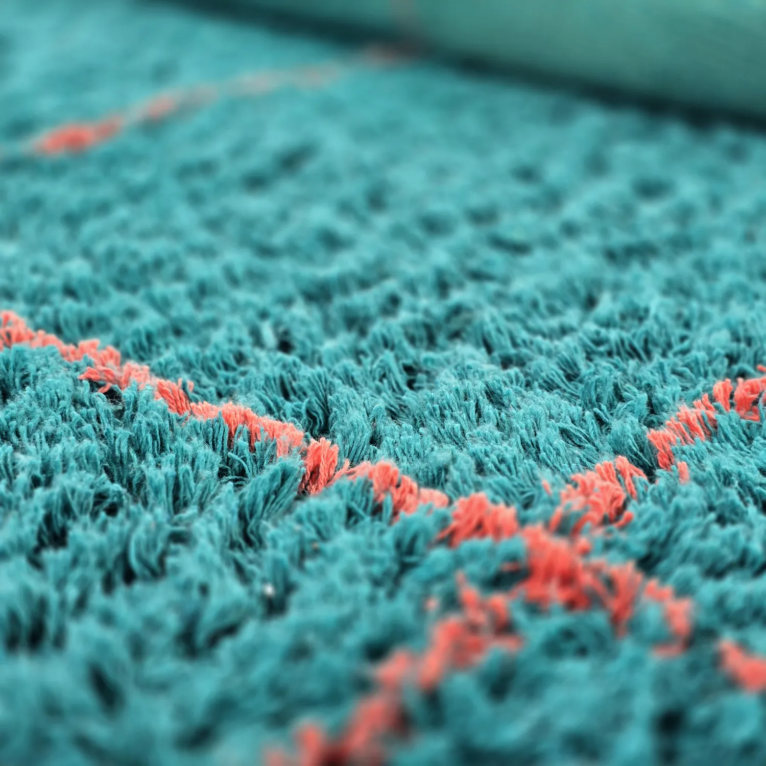 Kulatý koberec - Lana Natural Cotton Shaggy (tyrkysová/růžová)