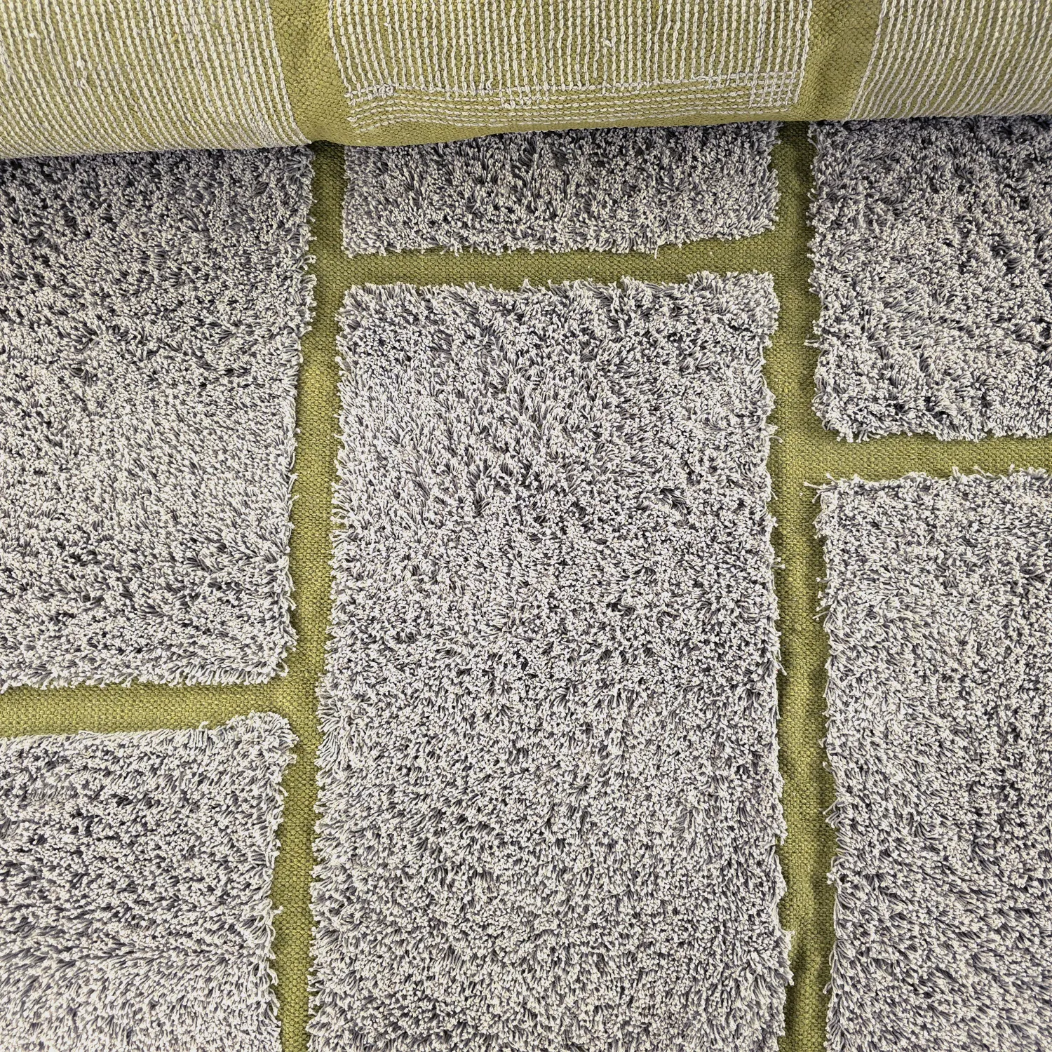 Shaggy koberce - Lindley Natural Cotton Shaggy (šedo/zelená)