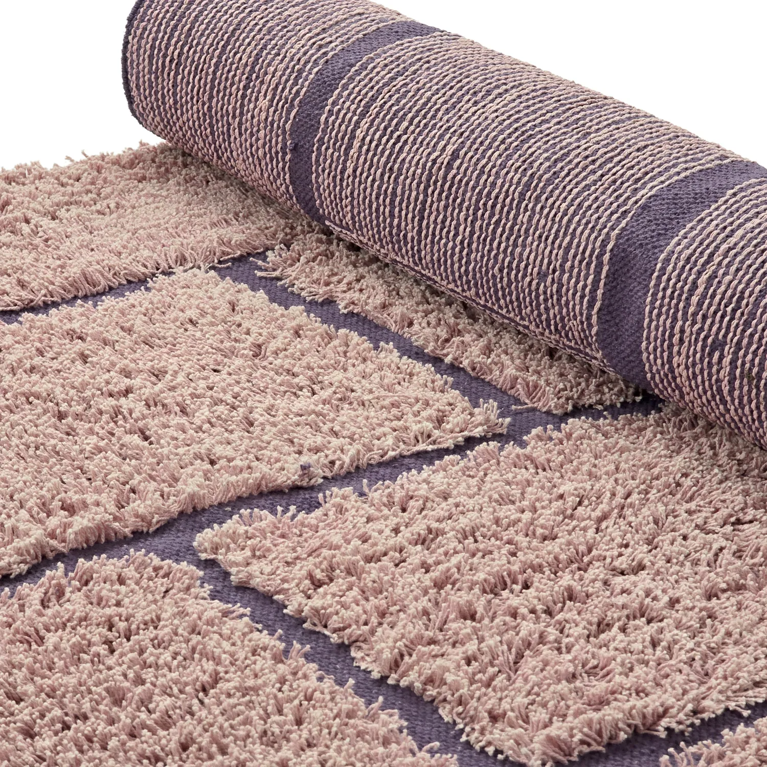 Shaggy koberce - Lindley Natural Cotton Shaggy (růžová/fialová)