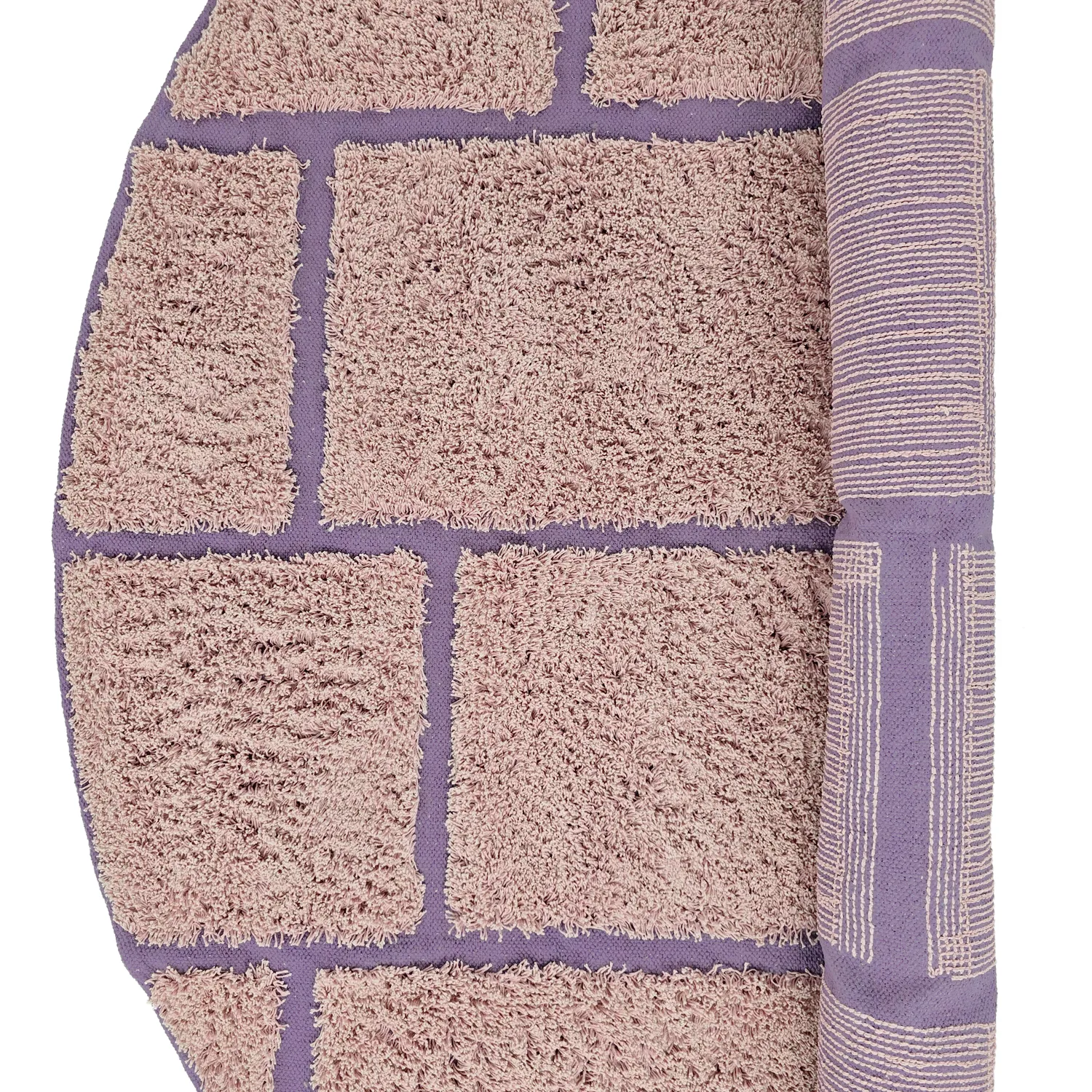Kulatý koberec - Lindley Natural Cotton Shaggy (růžová/fialová)