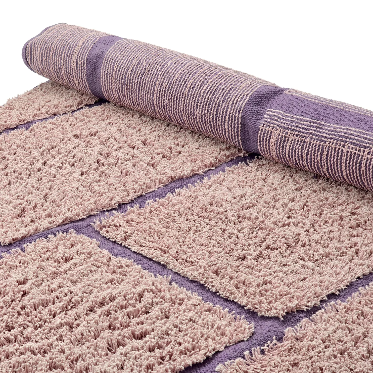Kulatý koberec - Lindley Natural Cotton Shaggy (růžová/fialová)