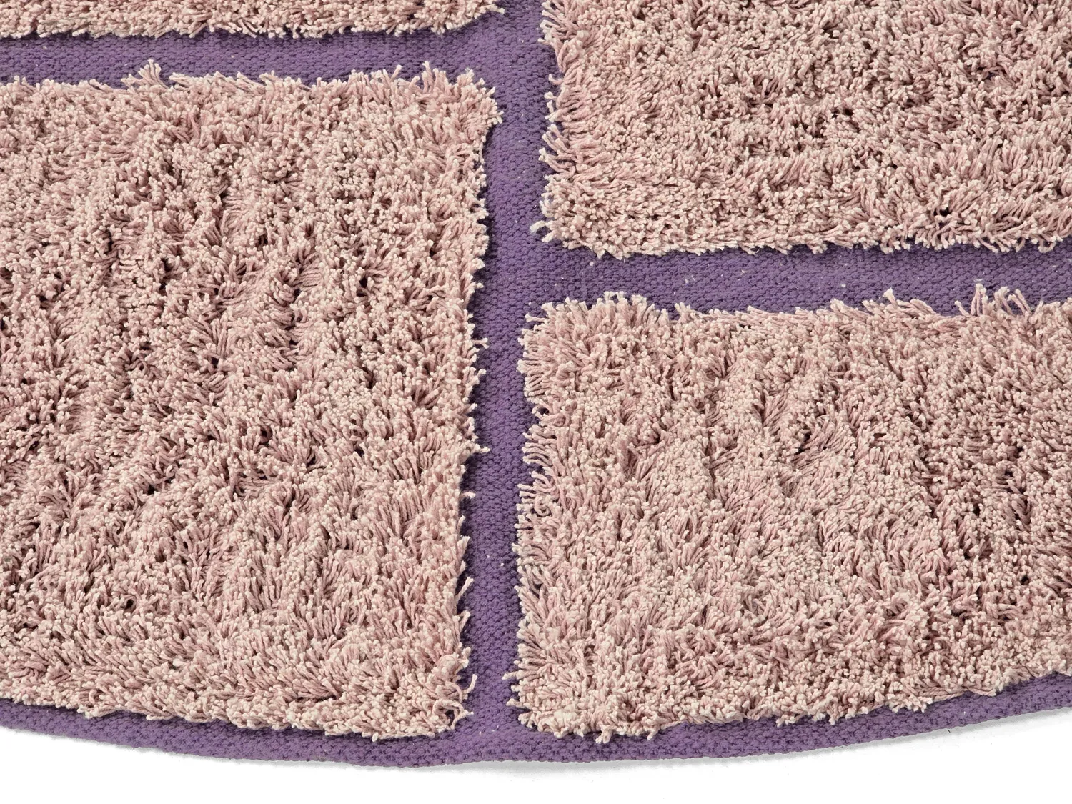 Kulatý koberec - Lindley Natural Cotton Shaggy (růžová/fialová)