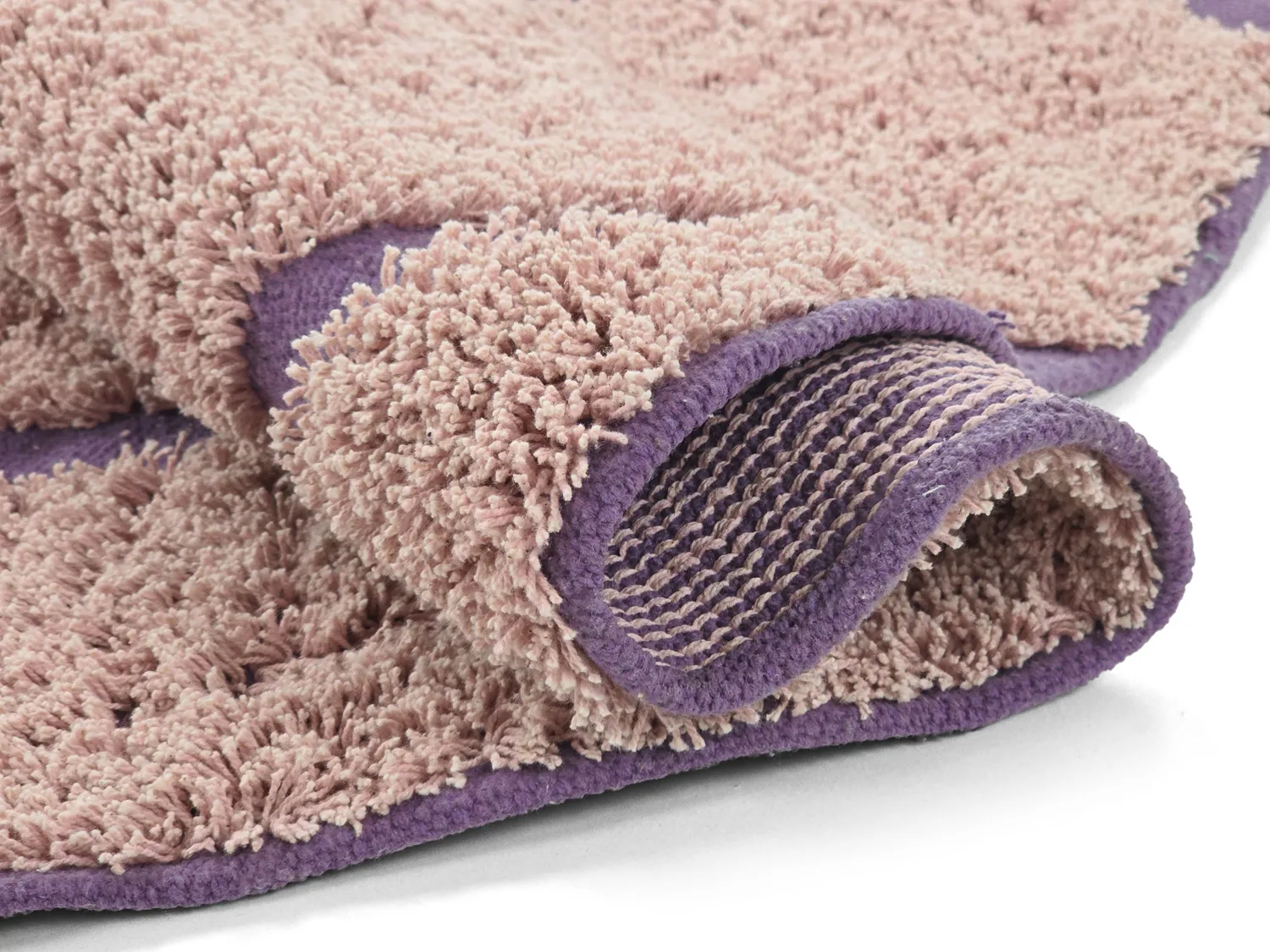 Kulatý koberec - Lindley Natural Cotton Shaggy (růžová/fialová)