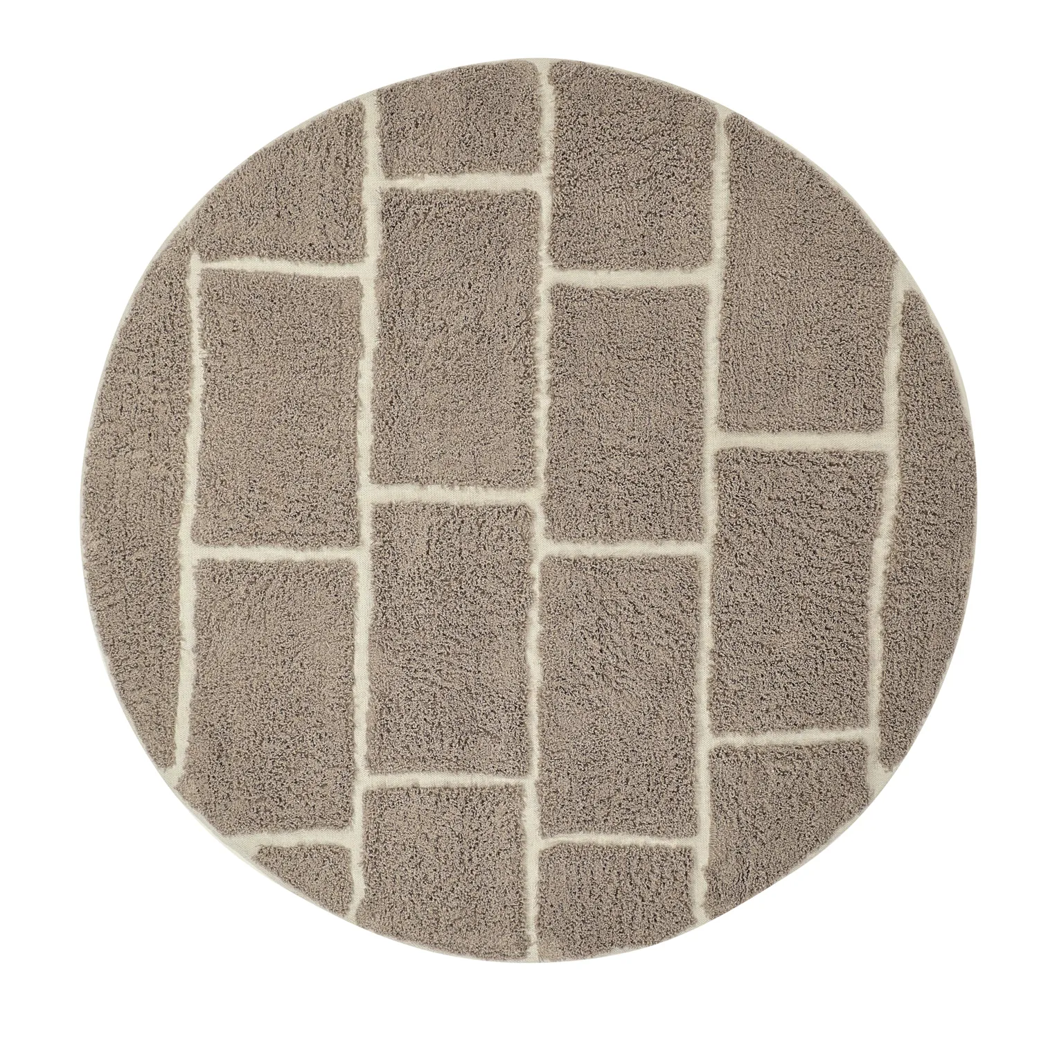 Kulatý koberec - Lindley Natural Cotton Shaggy (taupe/šedá)