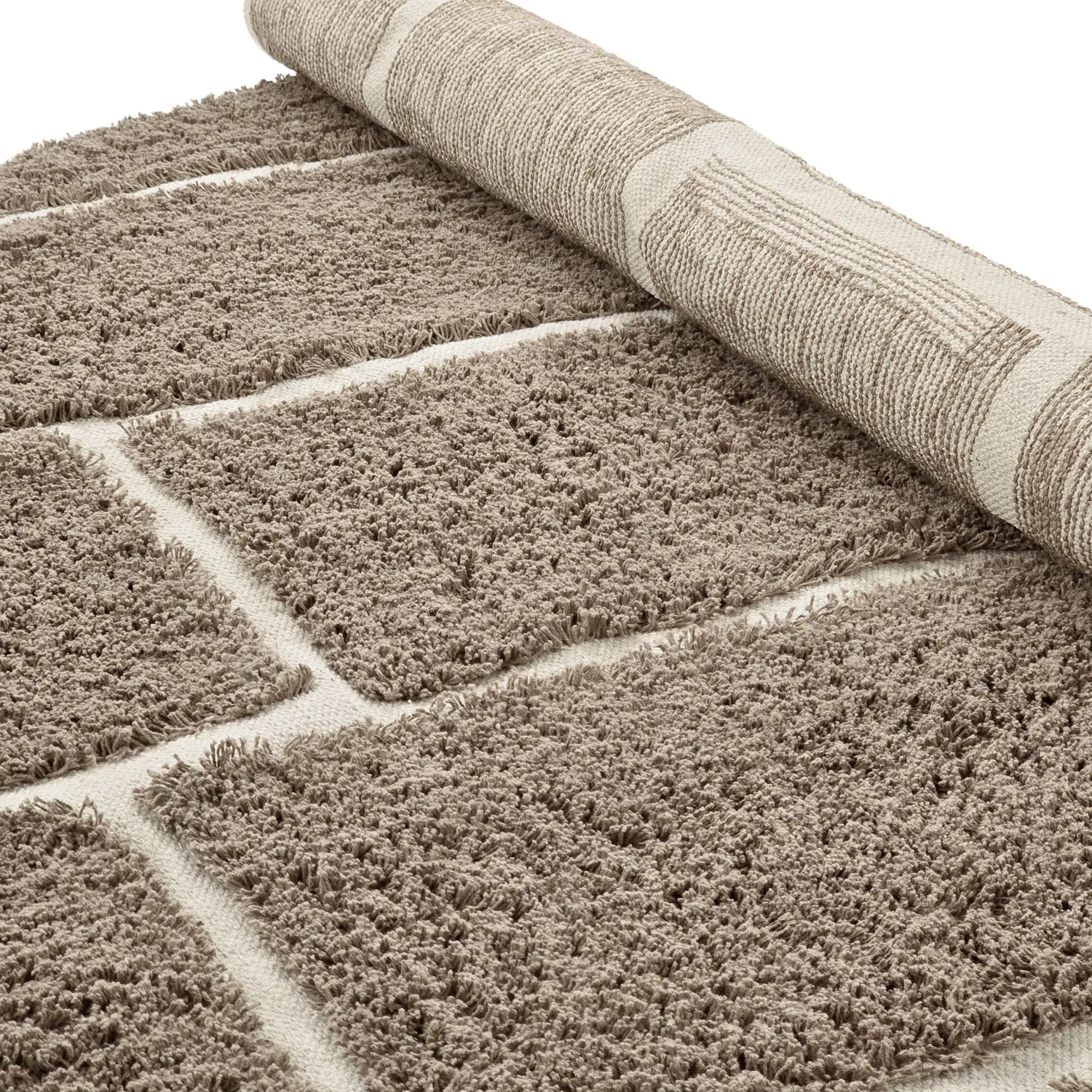 Kulatý koberec - Lindley Natural Cotton Shaggy (taupe/šedá)