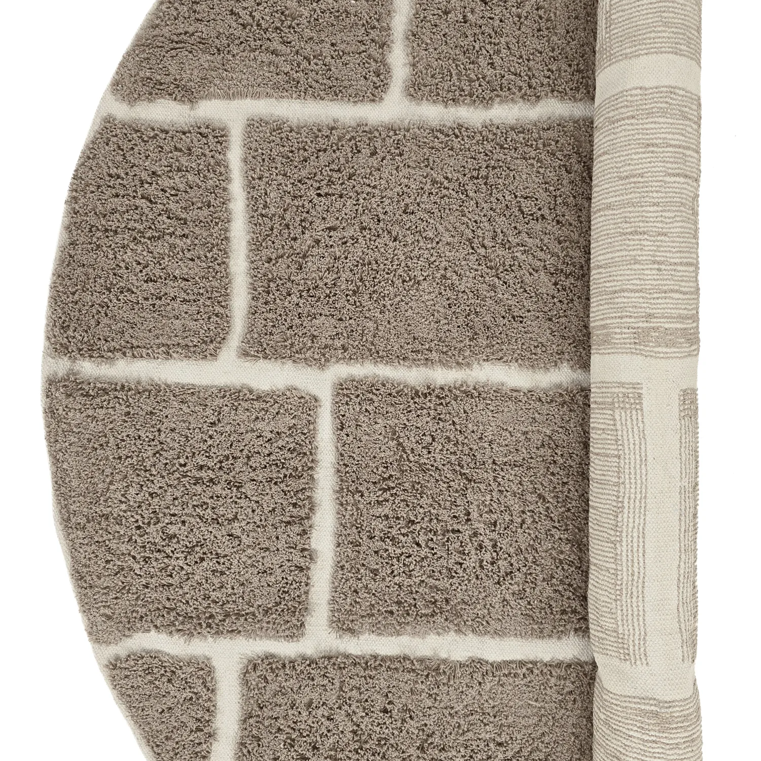 Kulatý koberec - Lindley Natural Cotton Shaggy (taupe/šedá)