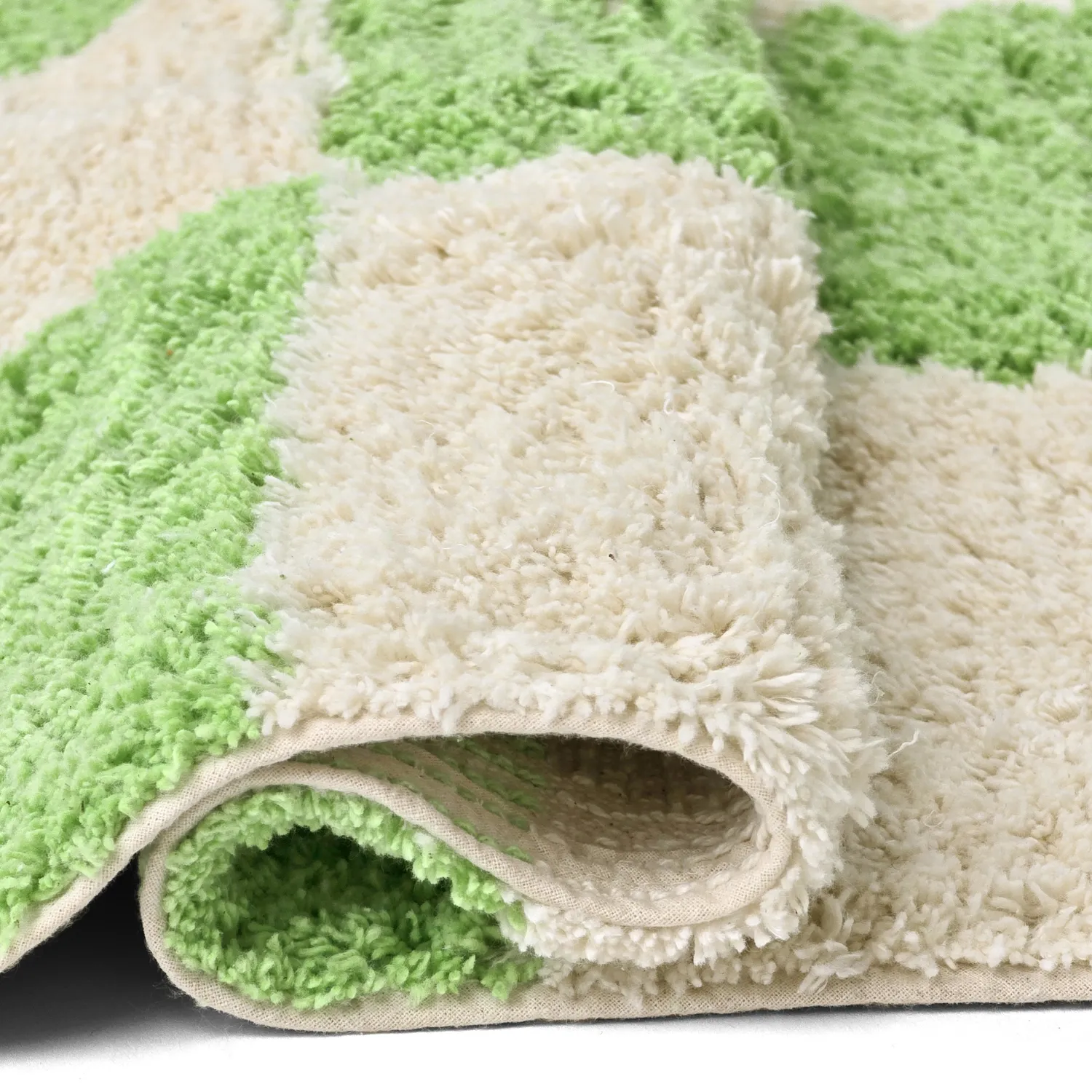 Shaggy koberce - Maranello Natural Cotton Shaggy (zelený)