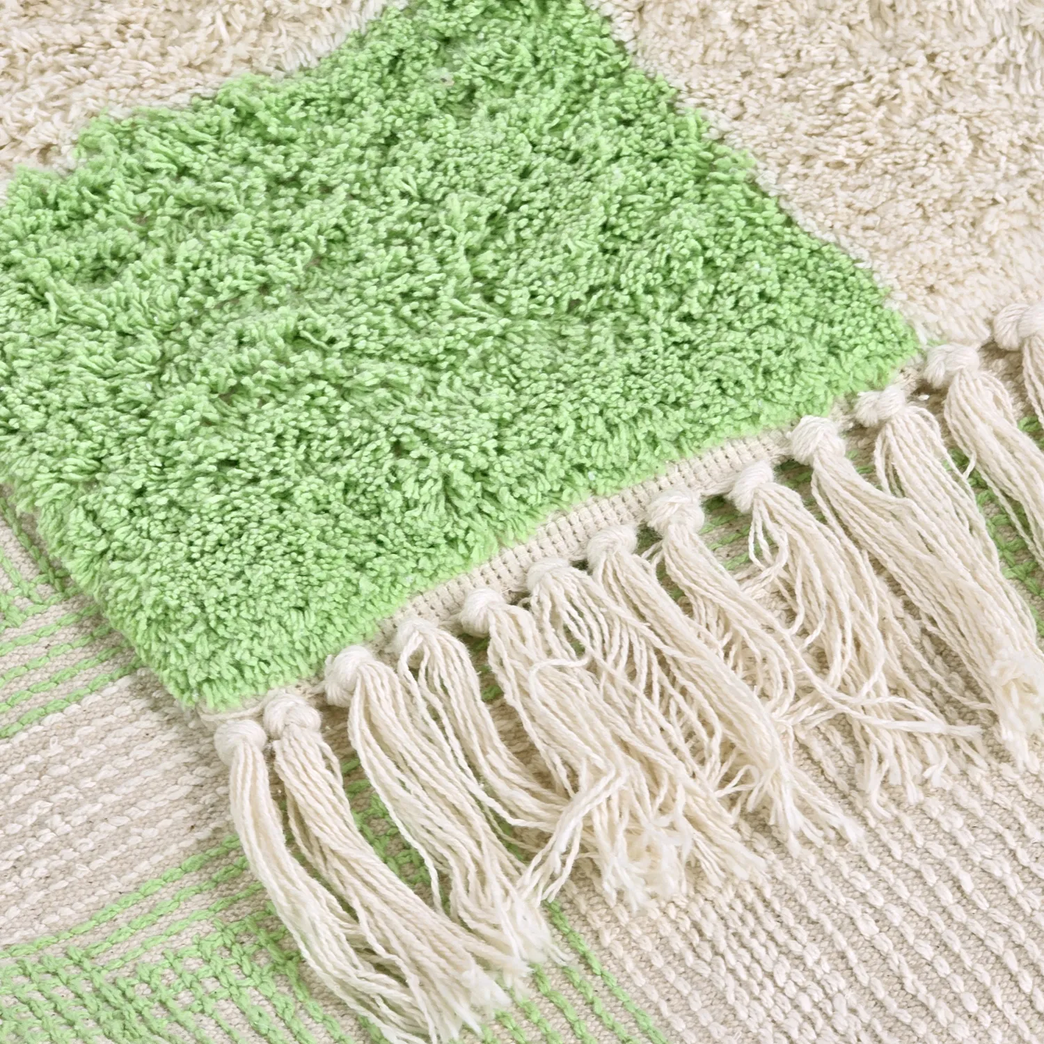 Shaggy koberce - Maranello Natural Cotton Shaggy (zelený)
