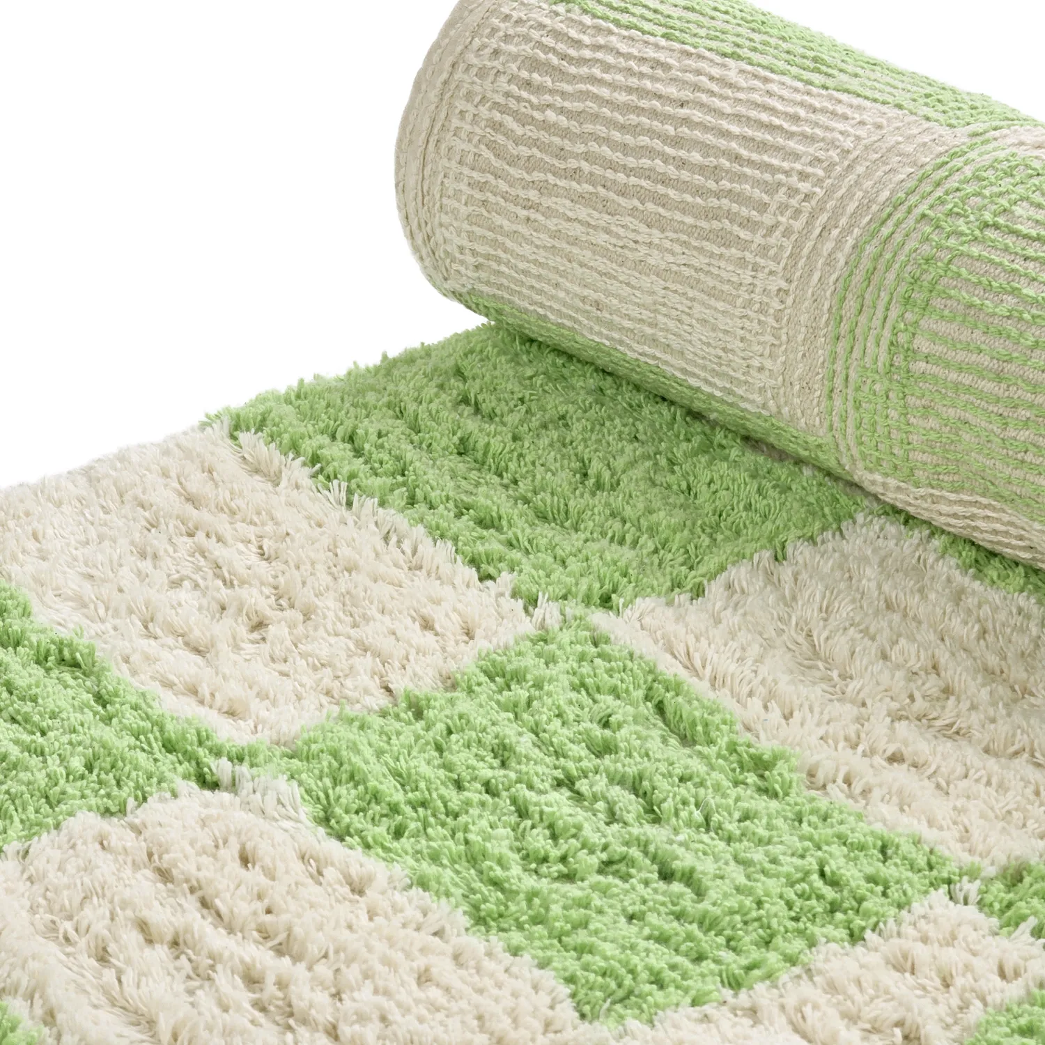 Shaggy koberce - Maranello Natural Cotton Shaggy (zelený)