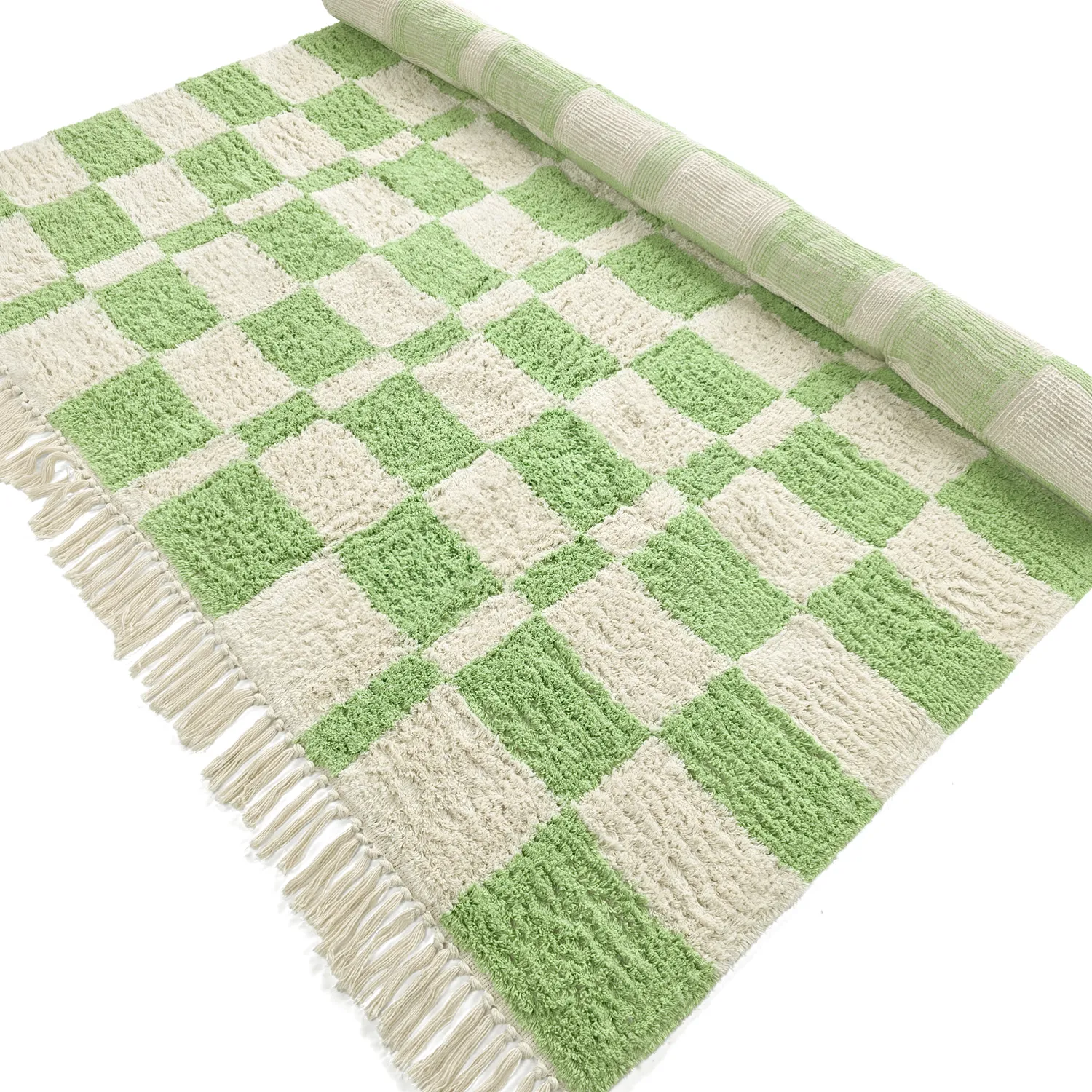 Shaggy koberce - Maranello Natural Cotton Shaggy (zelený)