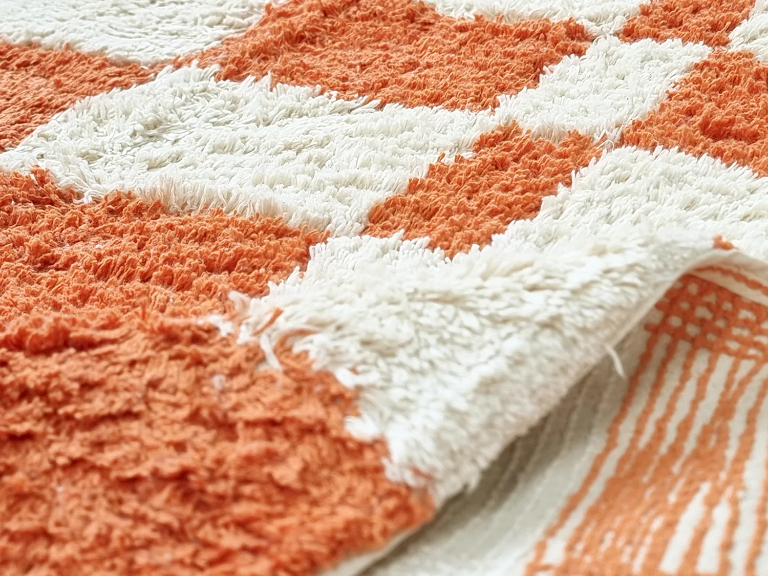 Kulatý koberec - Maranello Natural Cotton Shaggy (oranžová)