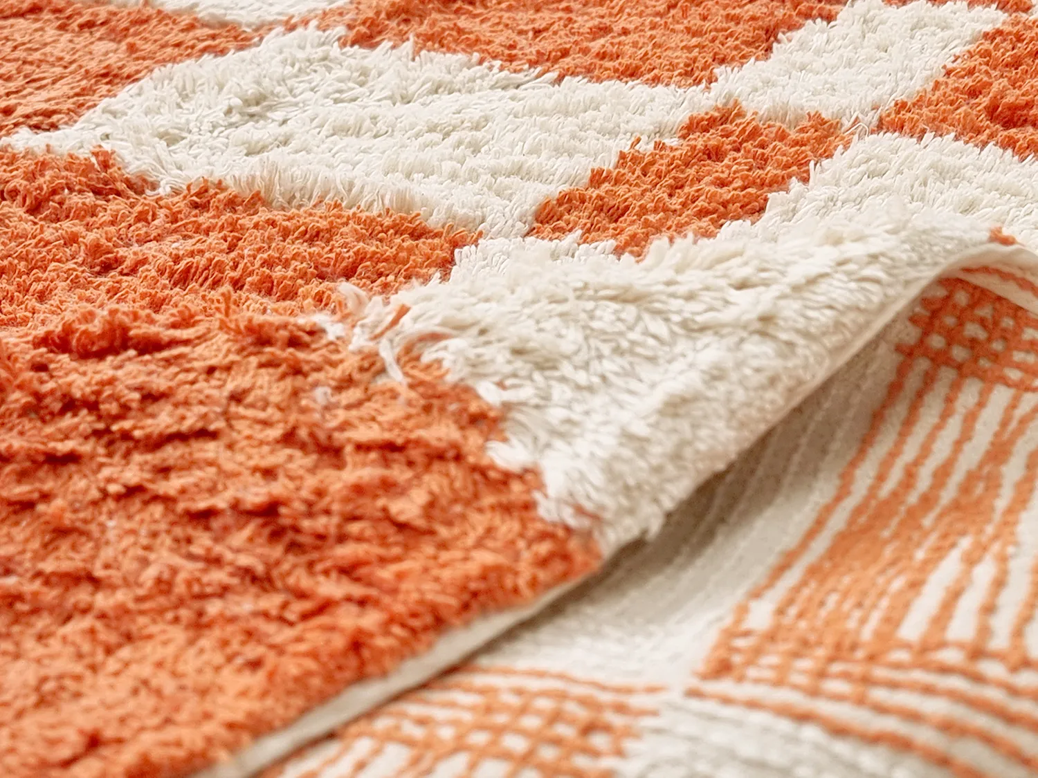 Kulatý koberec - Maranello Natural Cotton Shaggy (oranžová)