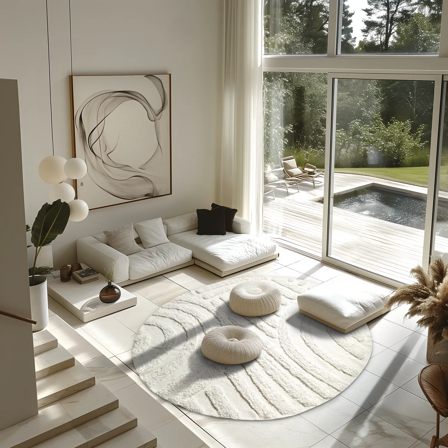 Kulatý koberec - Margo Natural Cotton Shaggy (offwhite)