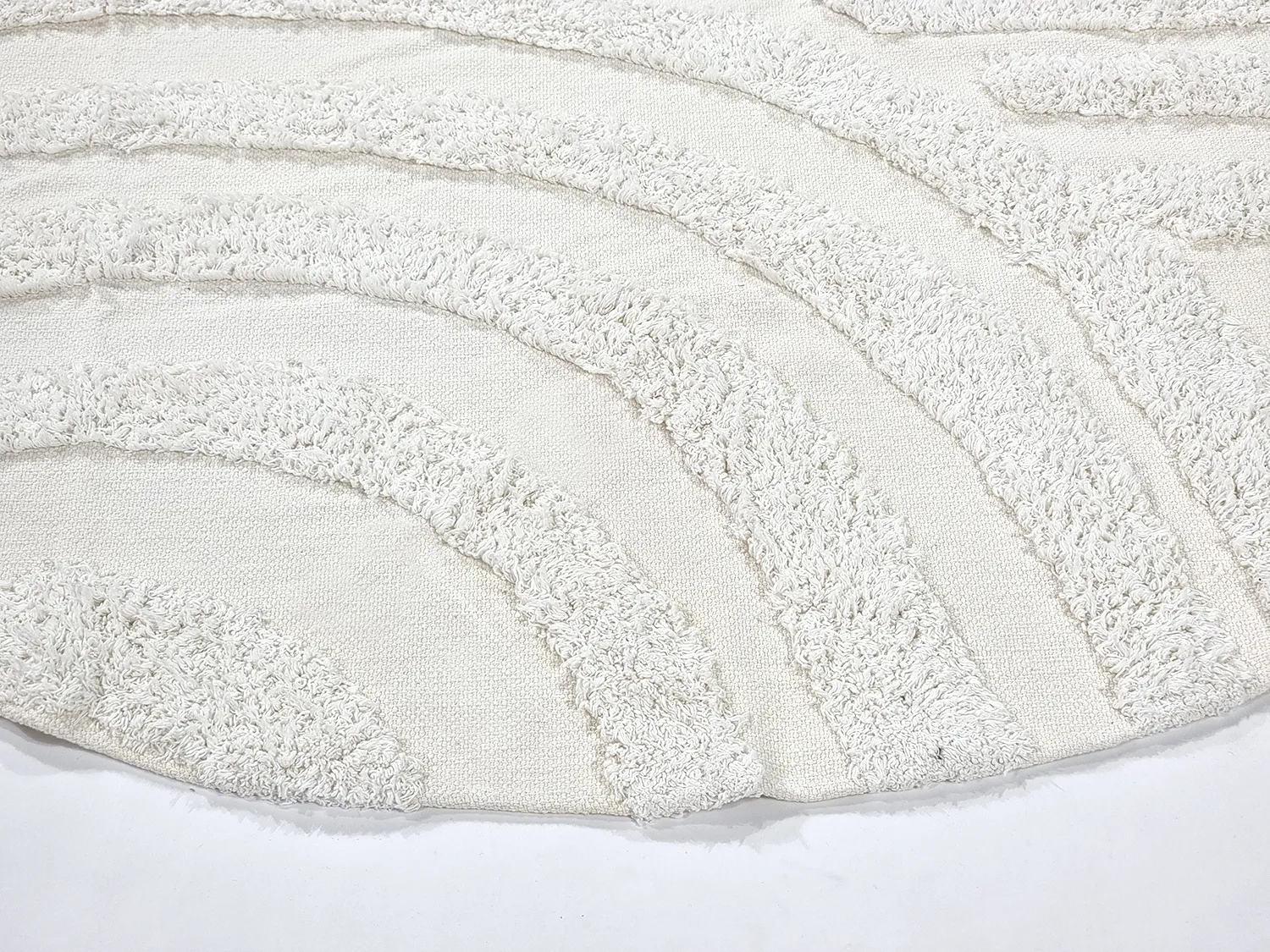 Kulatý koberec - Mavis Natural Cotton Shaggy (offwhite)