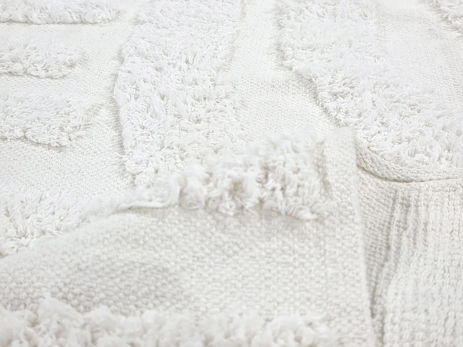 Kulatý koberec - Mavis Natural Cotton Shaggy (offwhite)