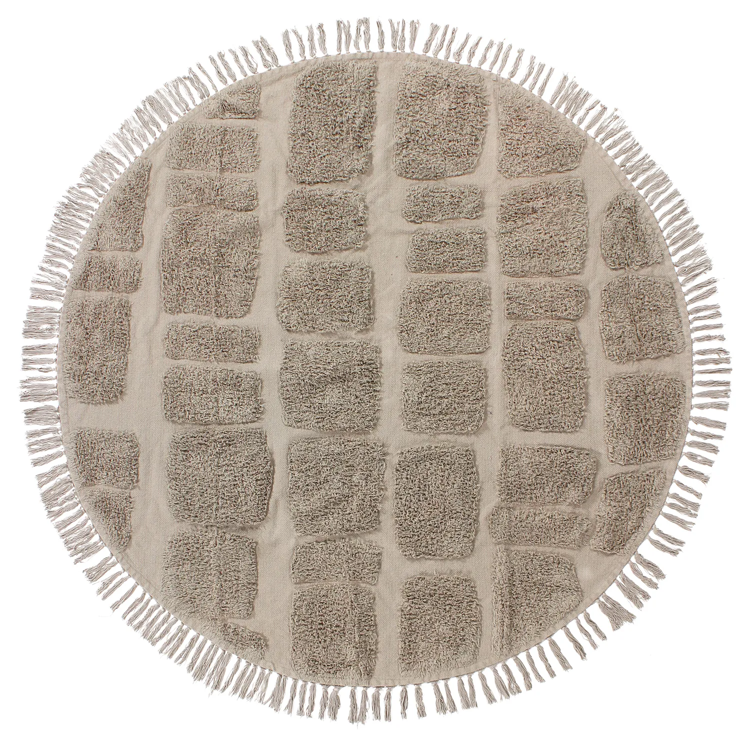 Kulatý koberec - Salem Natural Cotton Shaggy (taupe)