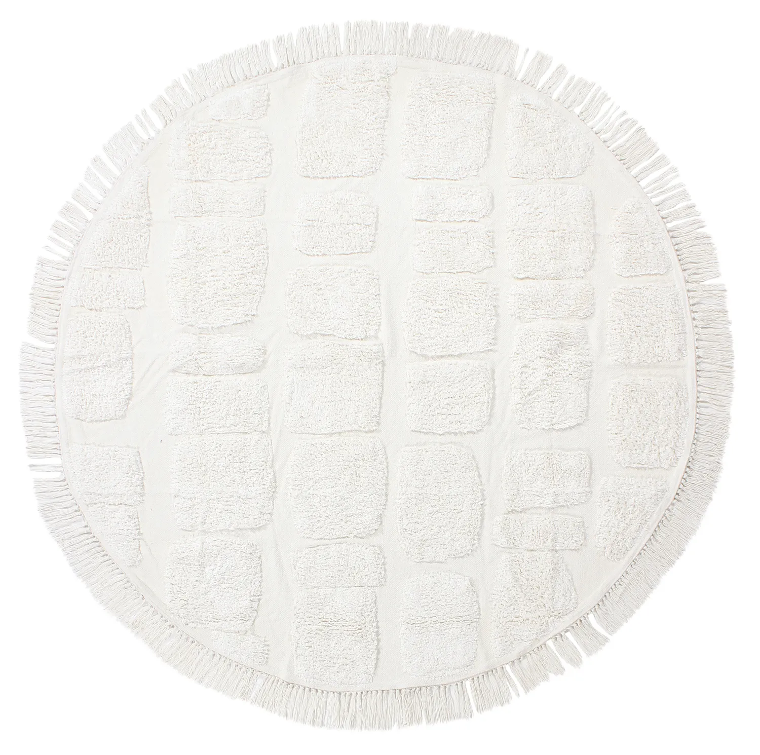Kulatý koberec - Salem Natural Cotton Shaggy (offwhite)