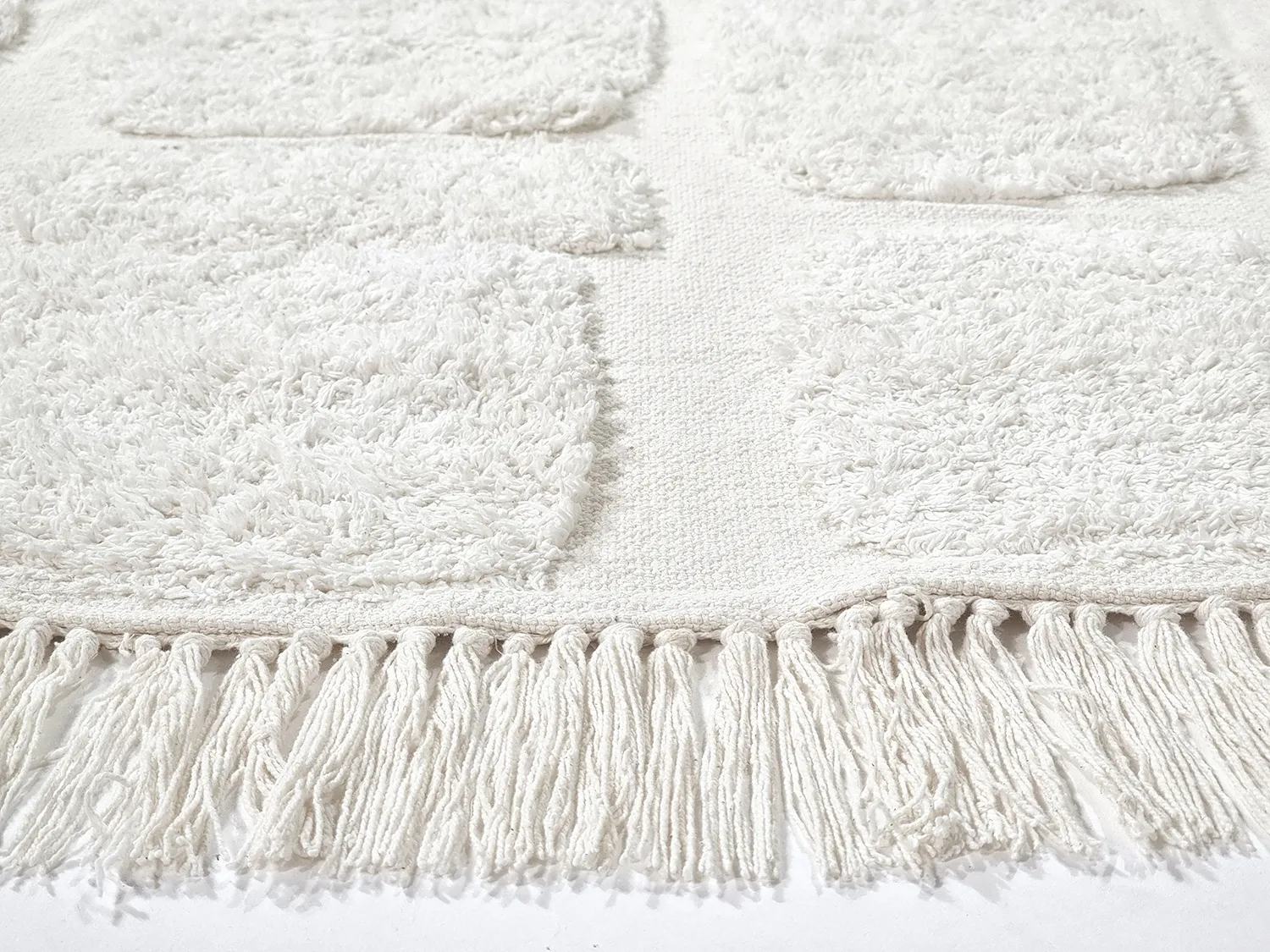 Kulatý koberec - Salem Natural Cotton Shaggy (offwhite)