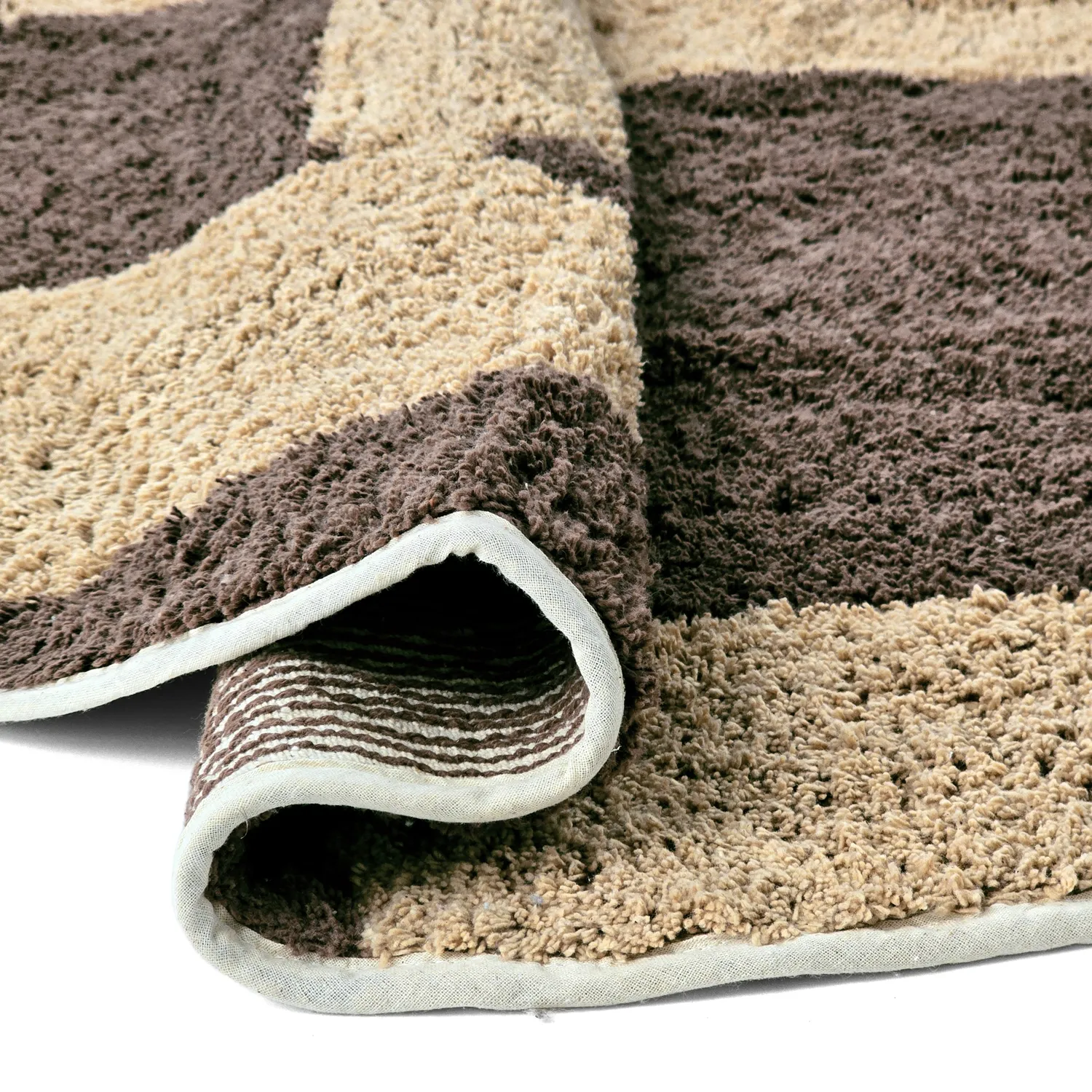 Kulatý koberec - Siberia Natural Cotton Shaggy (béžová/hnědá)