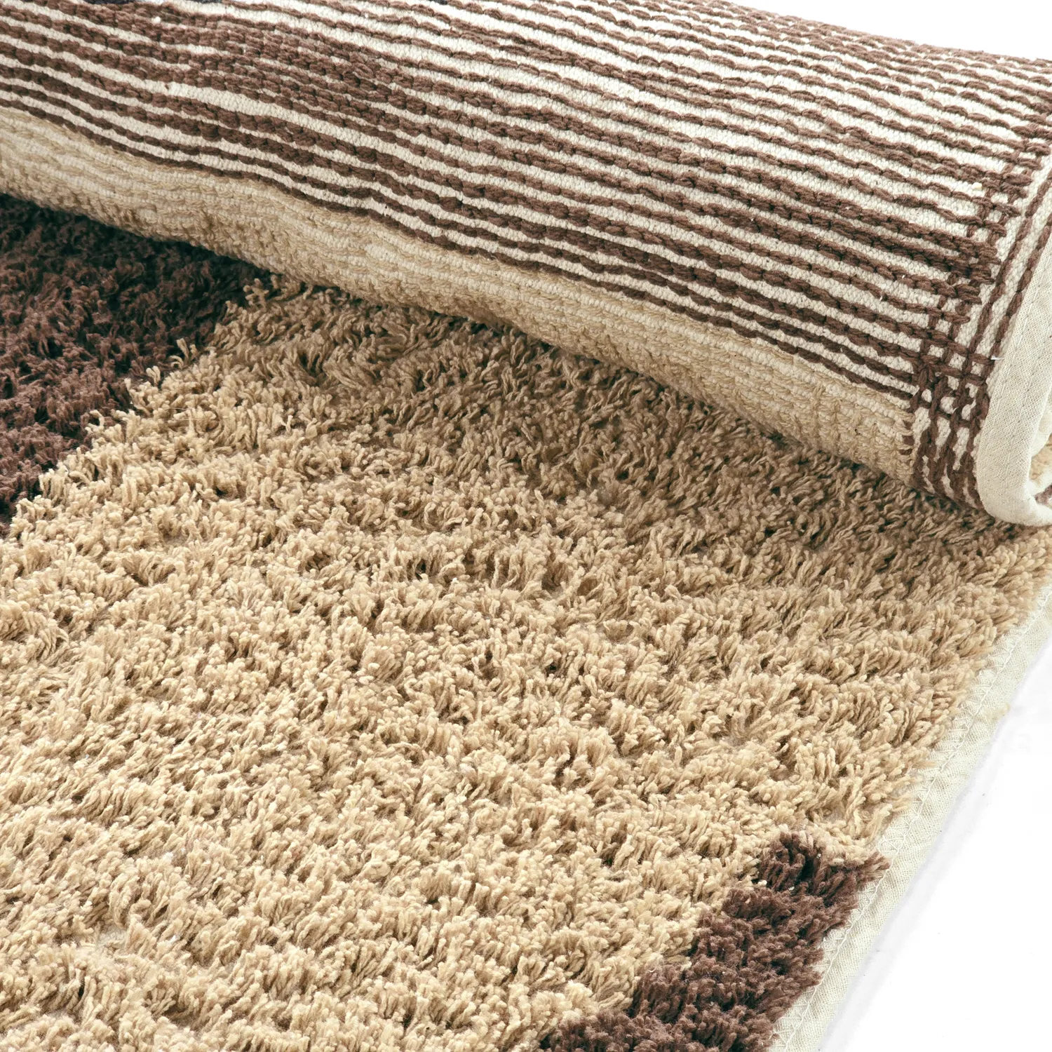 Shaggy koberce - Siberia Natural Cotton Shaggy (béžová/hnědá)