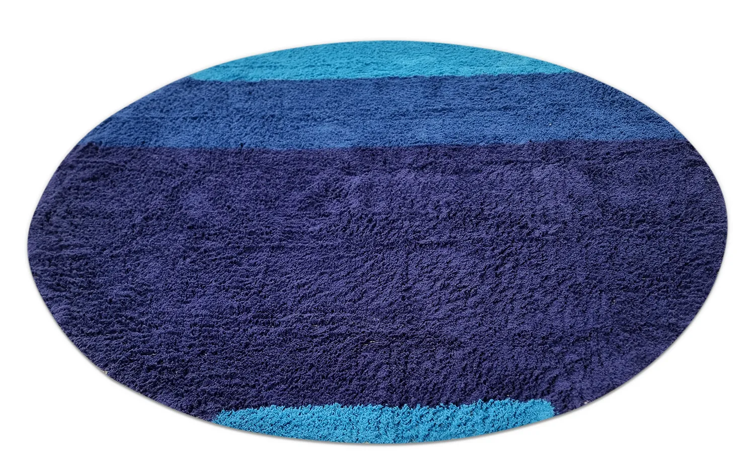 Kulatý koberec - Taro Natural Cotton Shaggy (modrá)