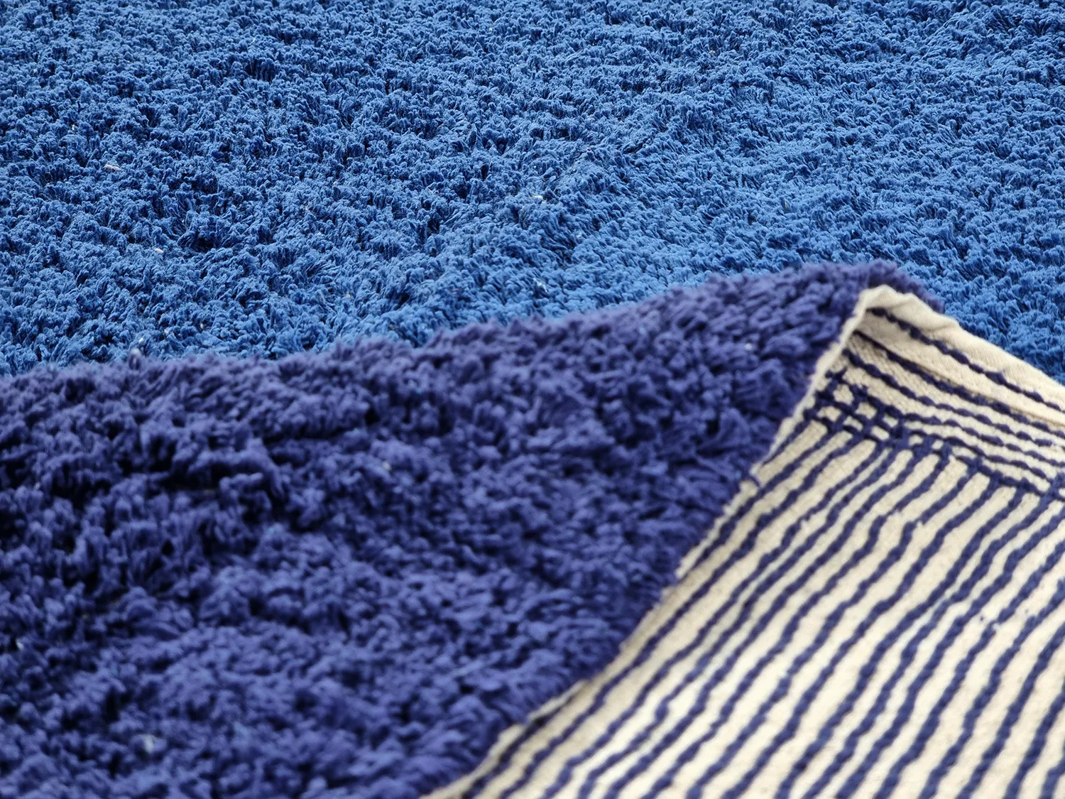 Kulatý koberec - Taro Natural Cotton Shaggy (modrá)