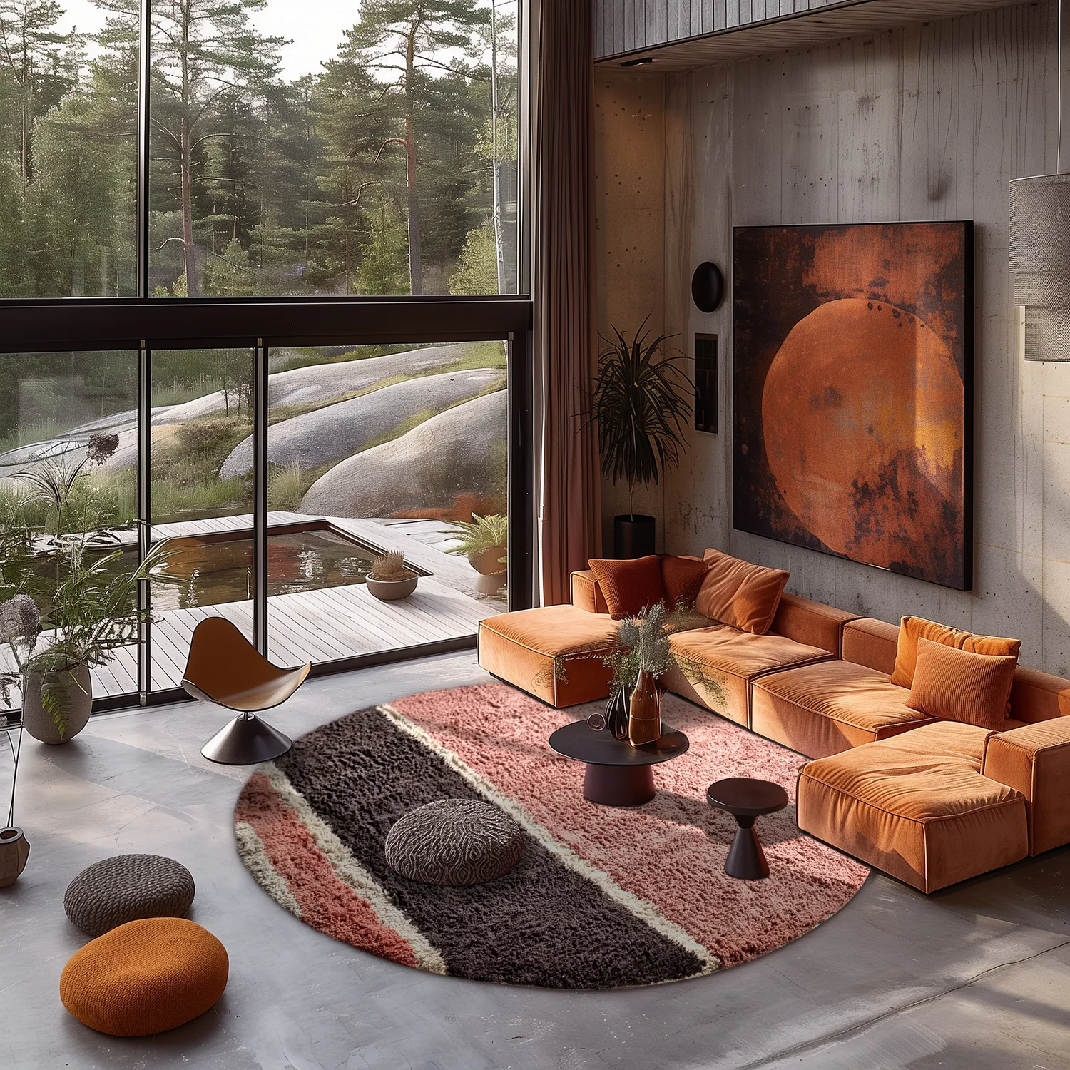 Kulatý koberec - Vinci Natural Cotton Shaggy (růžová)