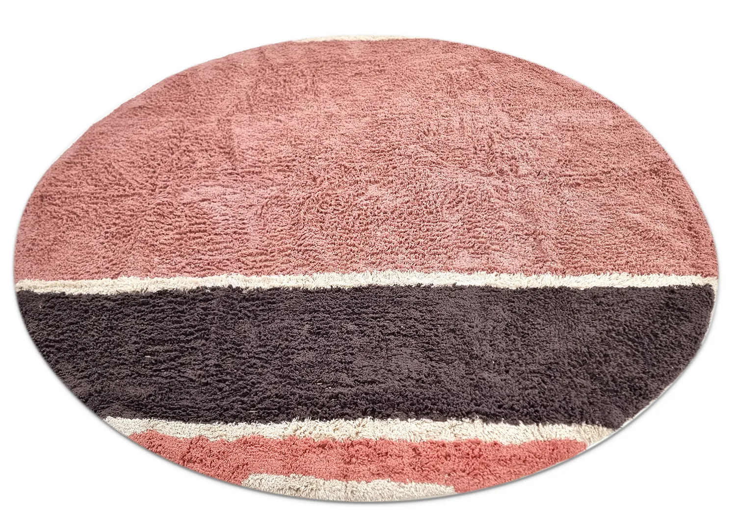 Kulatý koberec - Vinci Natural Cotton Shaggy (růžová)