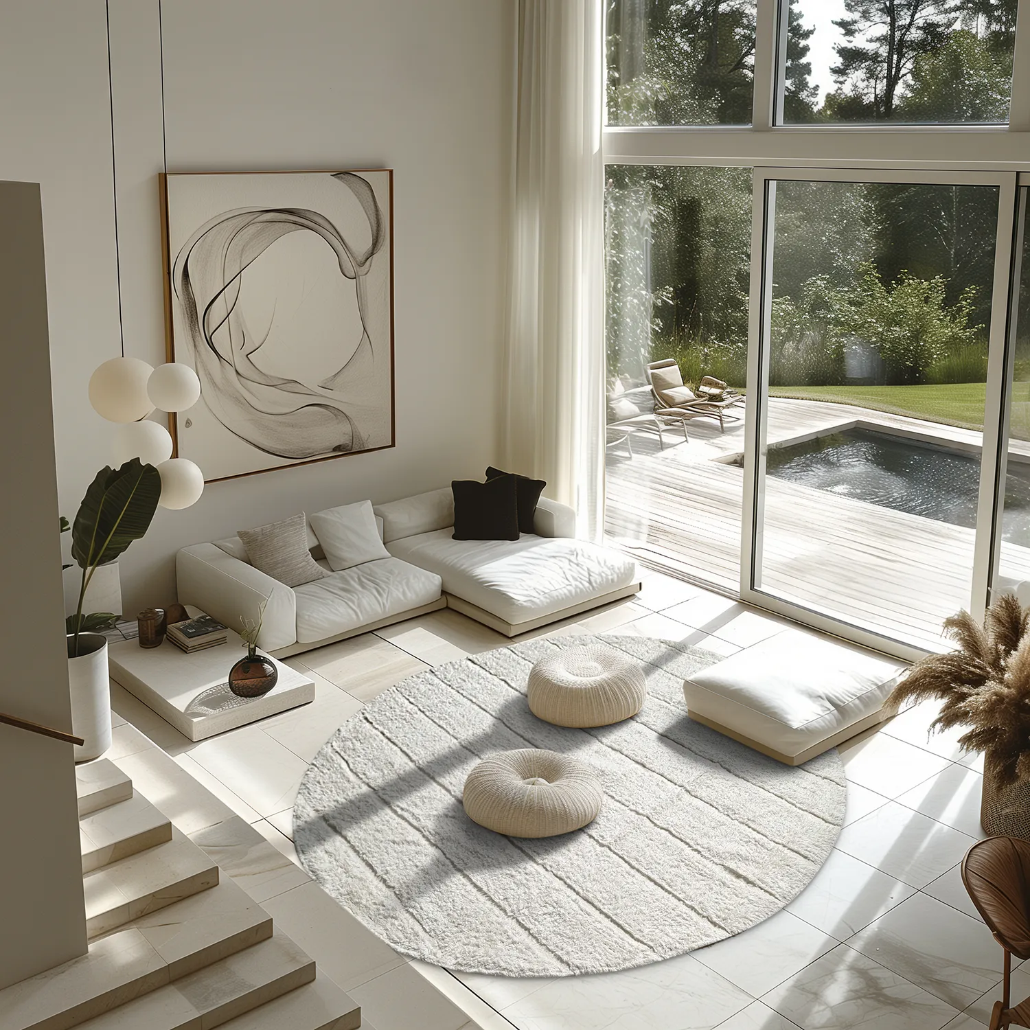 Kulatý koberec - Willow Natural Cotton Shaggy (offwhite)