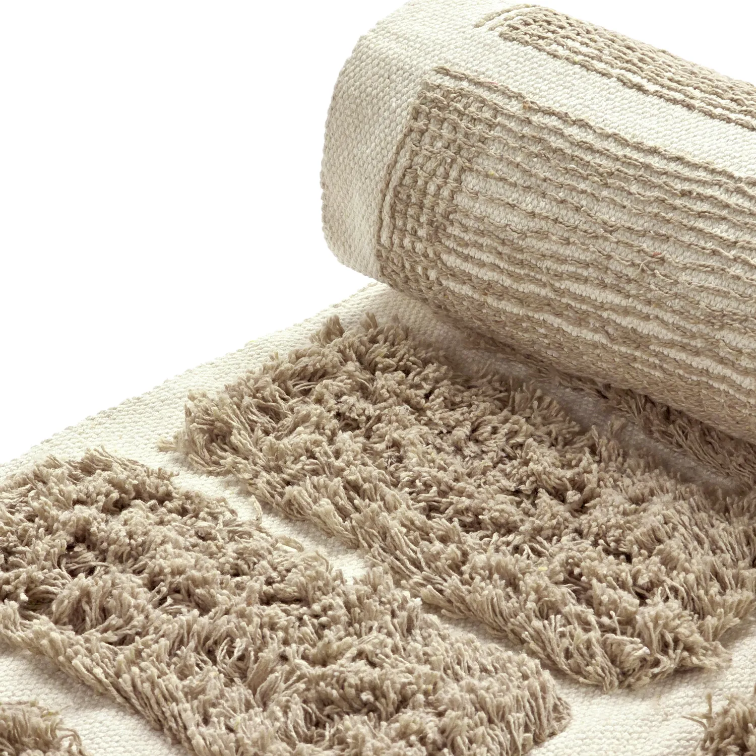 Shaggy koberce - Zola Natural Cotton Shaggy (béžový)