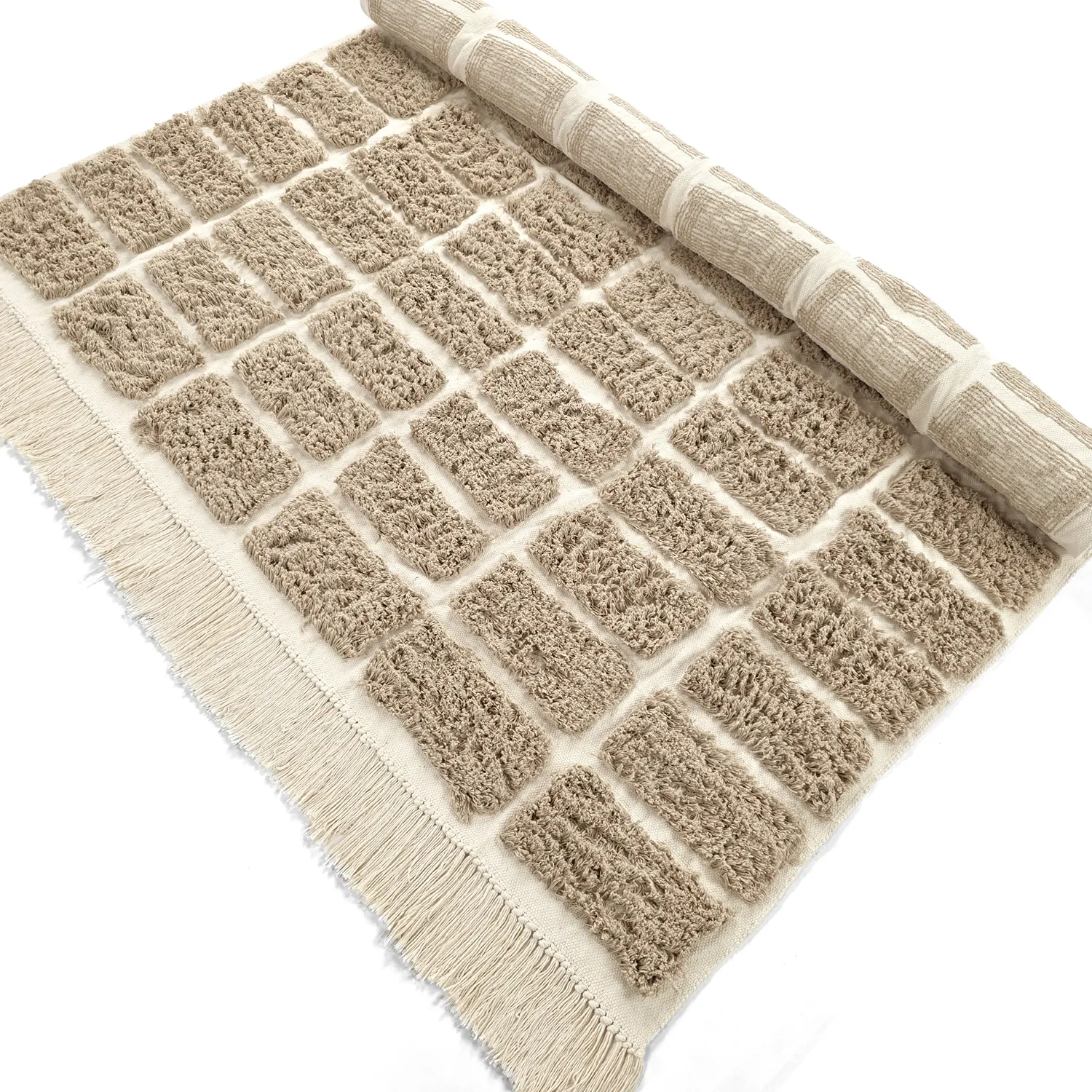 Shaggy koberce - Zola Natural Cotton Shaggy (béžový)