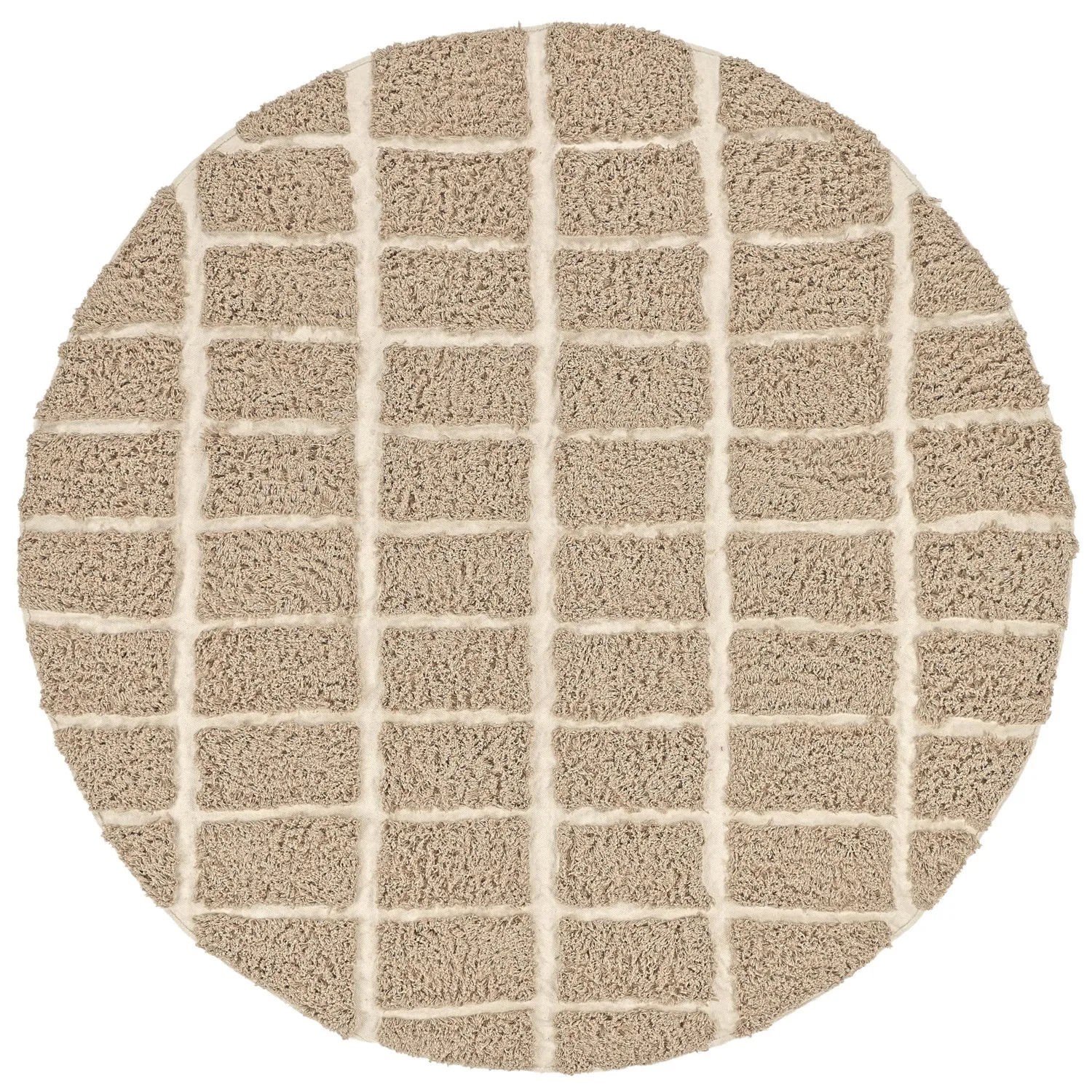 Kulatý koberec - Zola Natural Cotton Shaggy (béžový)
