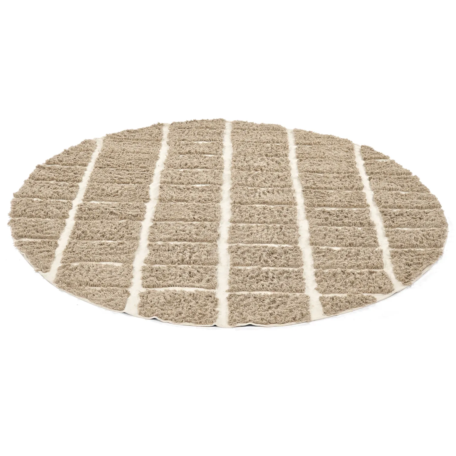 Kulatý koberec - Zola Natural Cotton Shaggy (béžový)