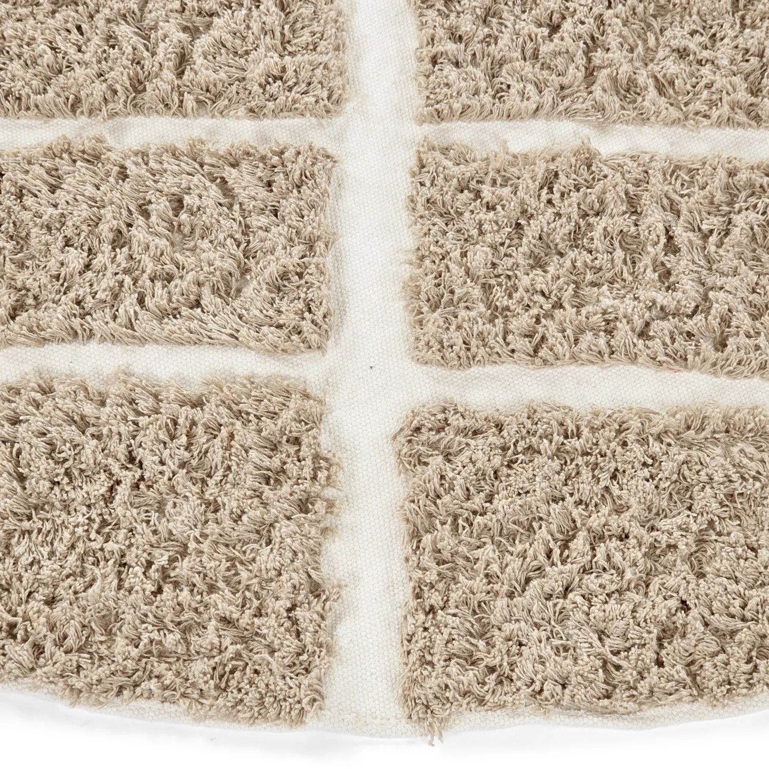 Kulatý koberec - Zola Natural Cotton Shaggy (béžový)