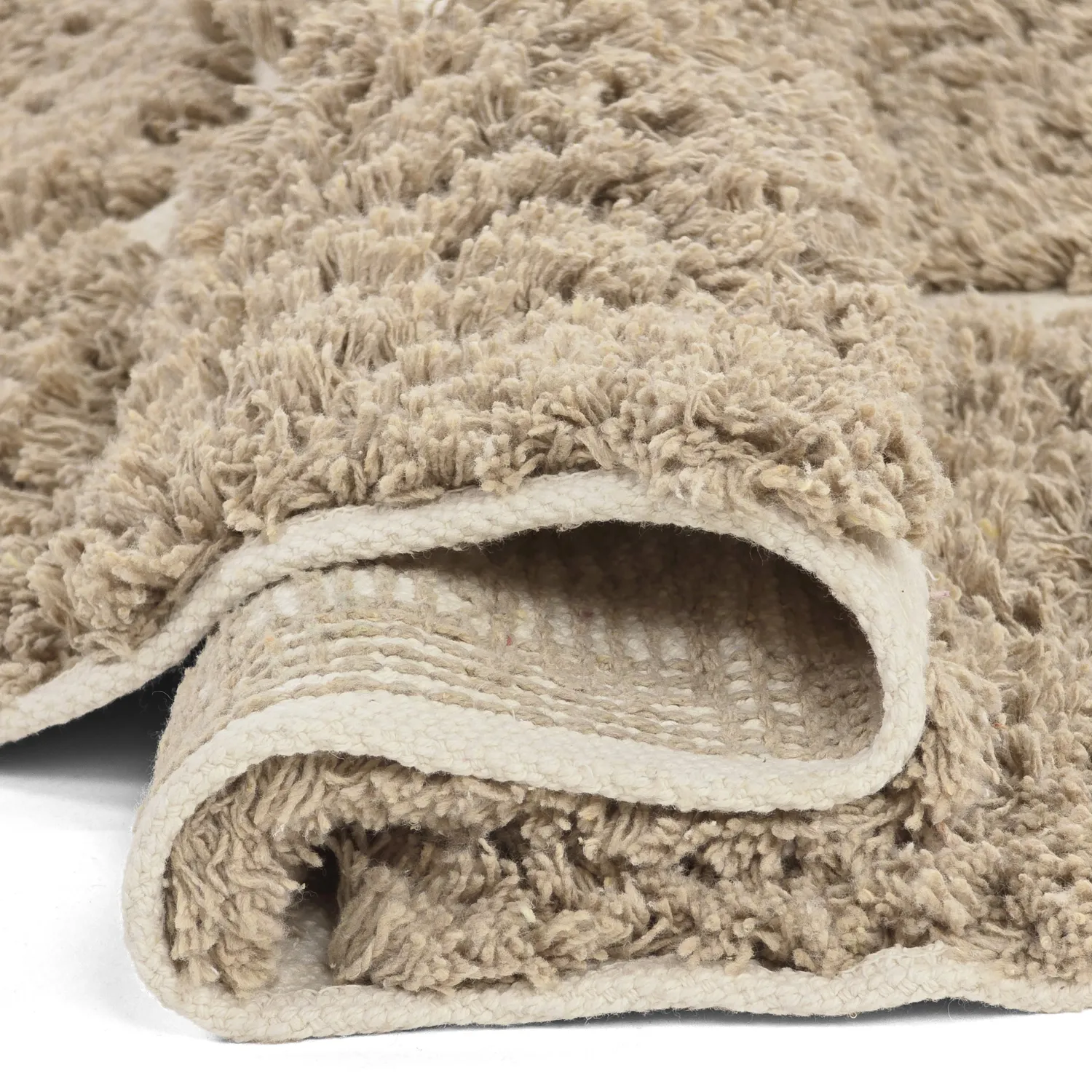 Kulatý koberec - Zola Natural Cotton Shaggy (béžový)