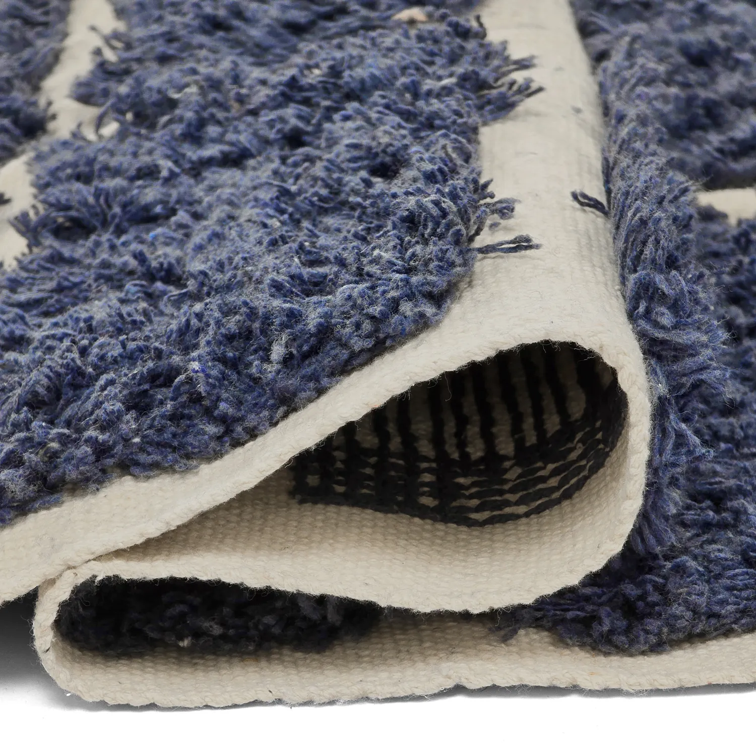 Shaggy koberce - Zola Natural Cotton Shaggy (modrý)