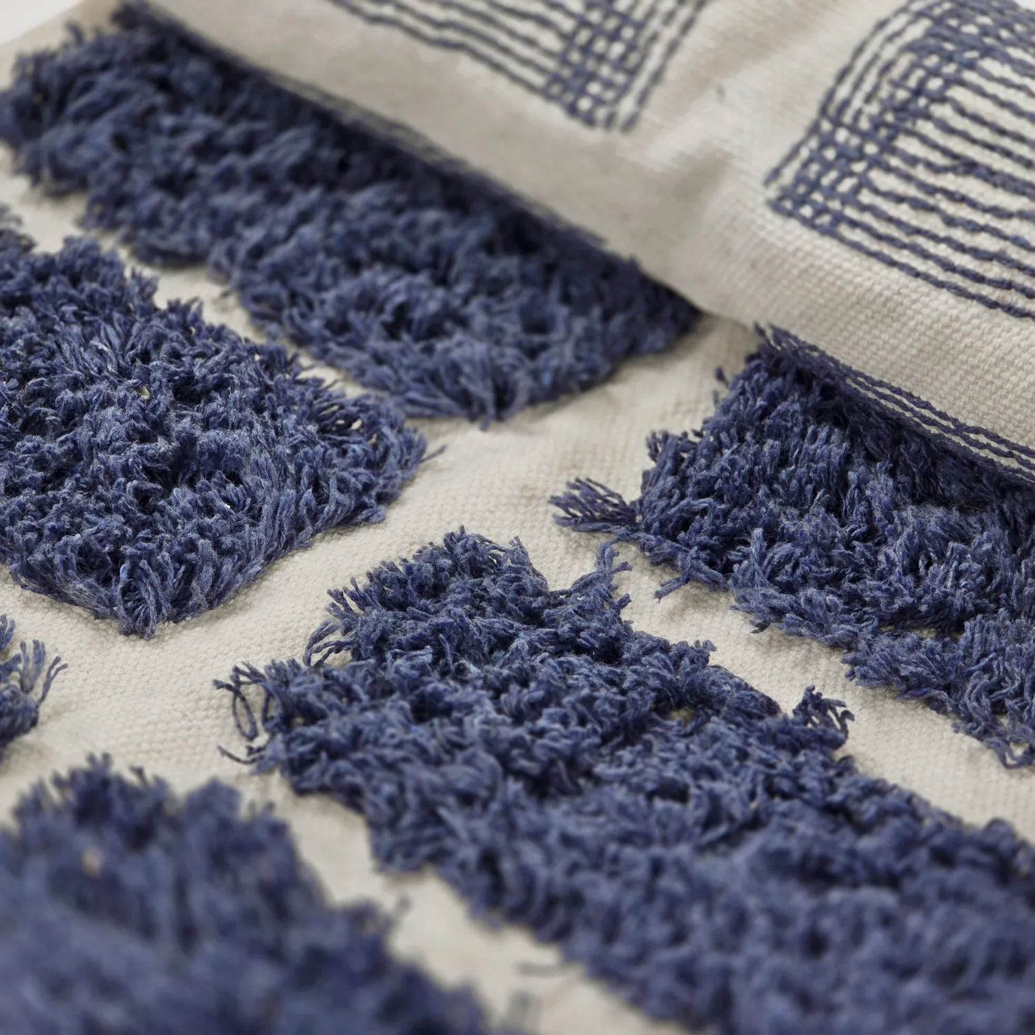 Shaggy koberce - Zola Natural Cotton Shaggy (modrý)