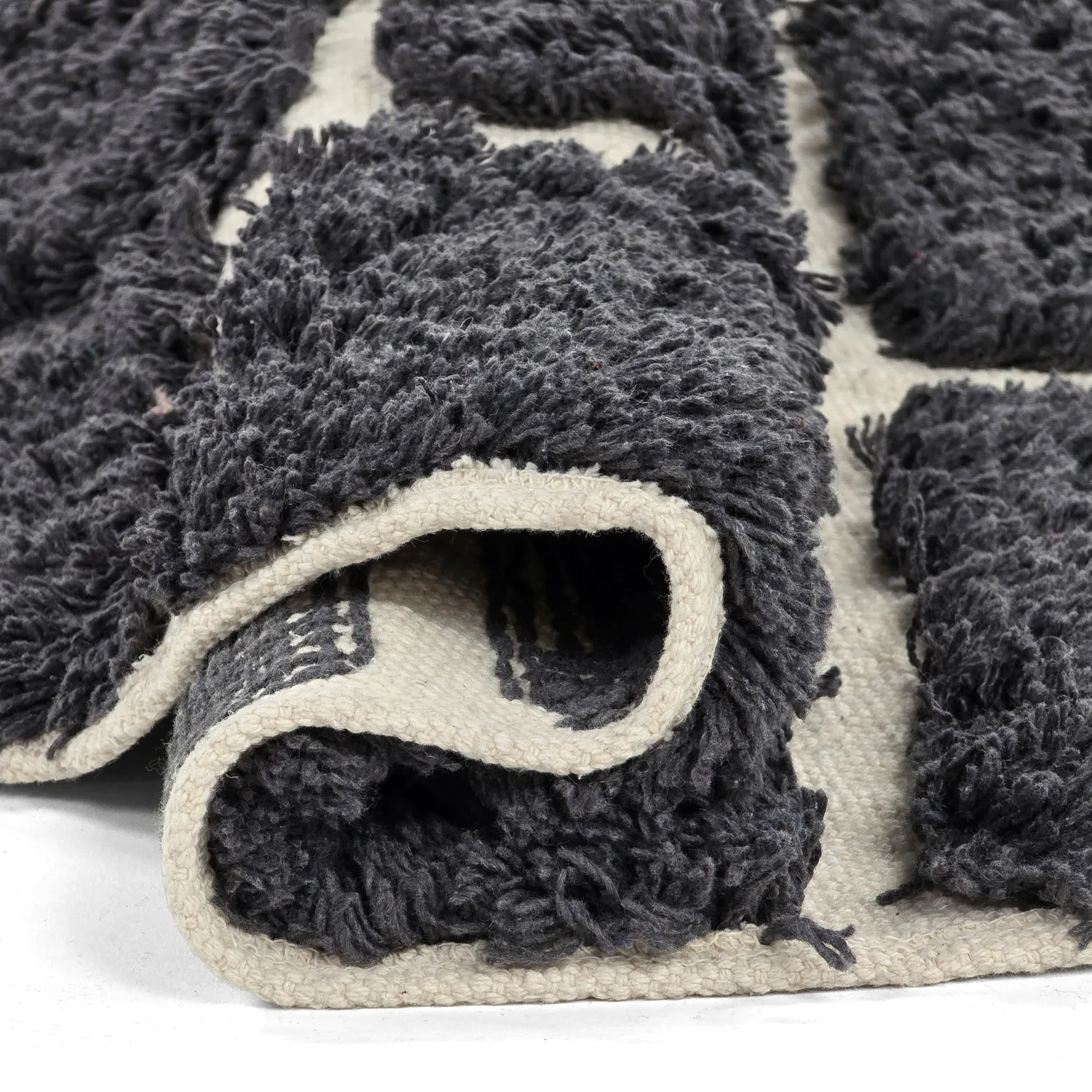 Kulatý koberec - Zola Natural Cotton Shaggy (tmavě šedá)