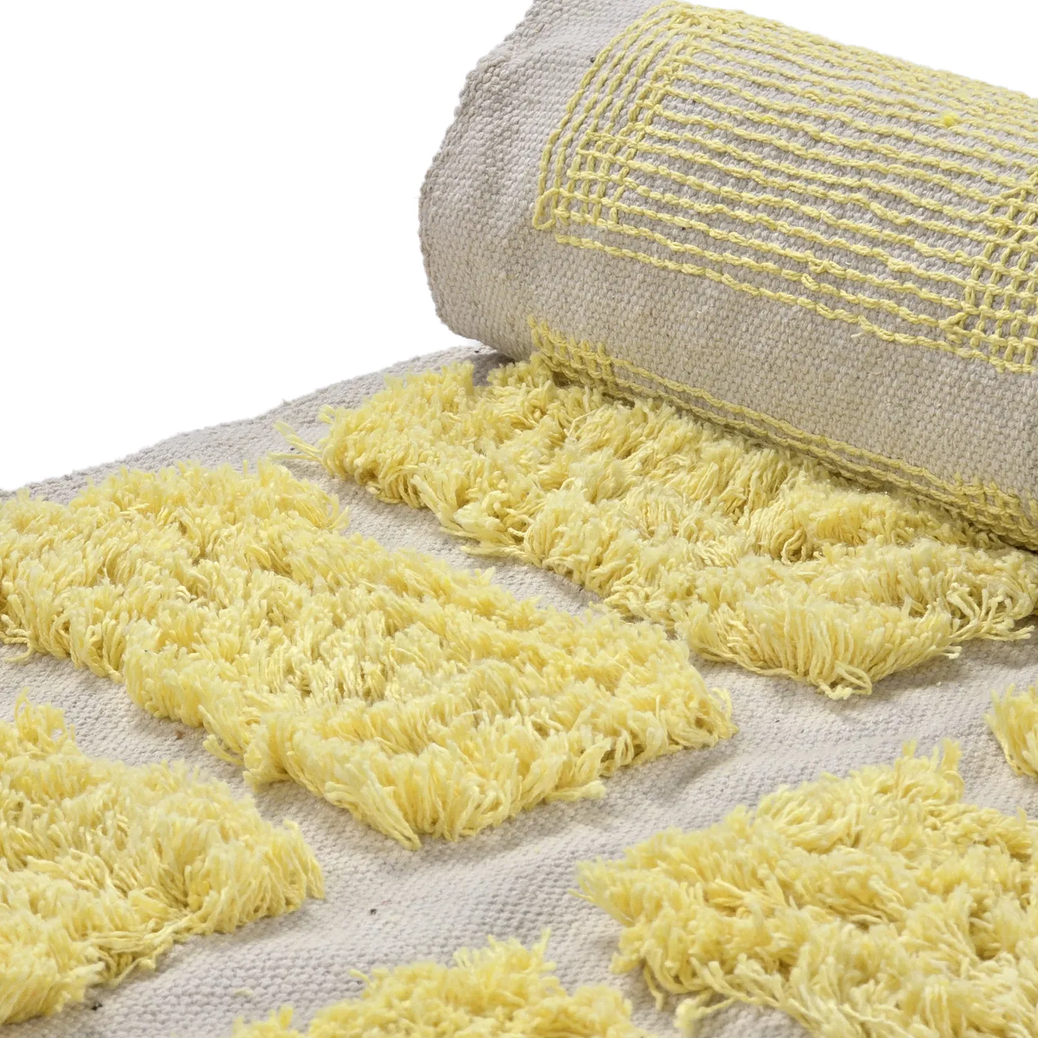 Shaggy koberce - Zola Natural Cotton Shaggy (žluť)