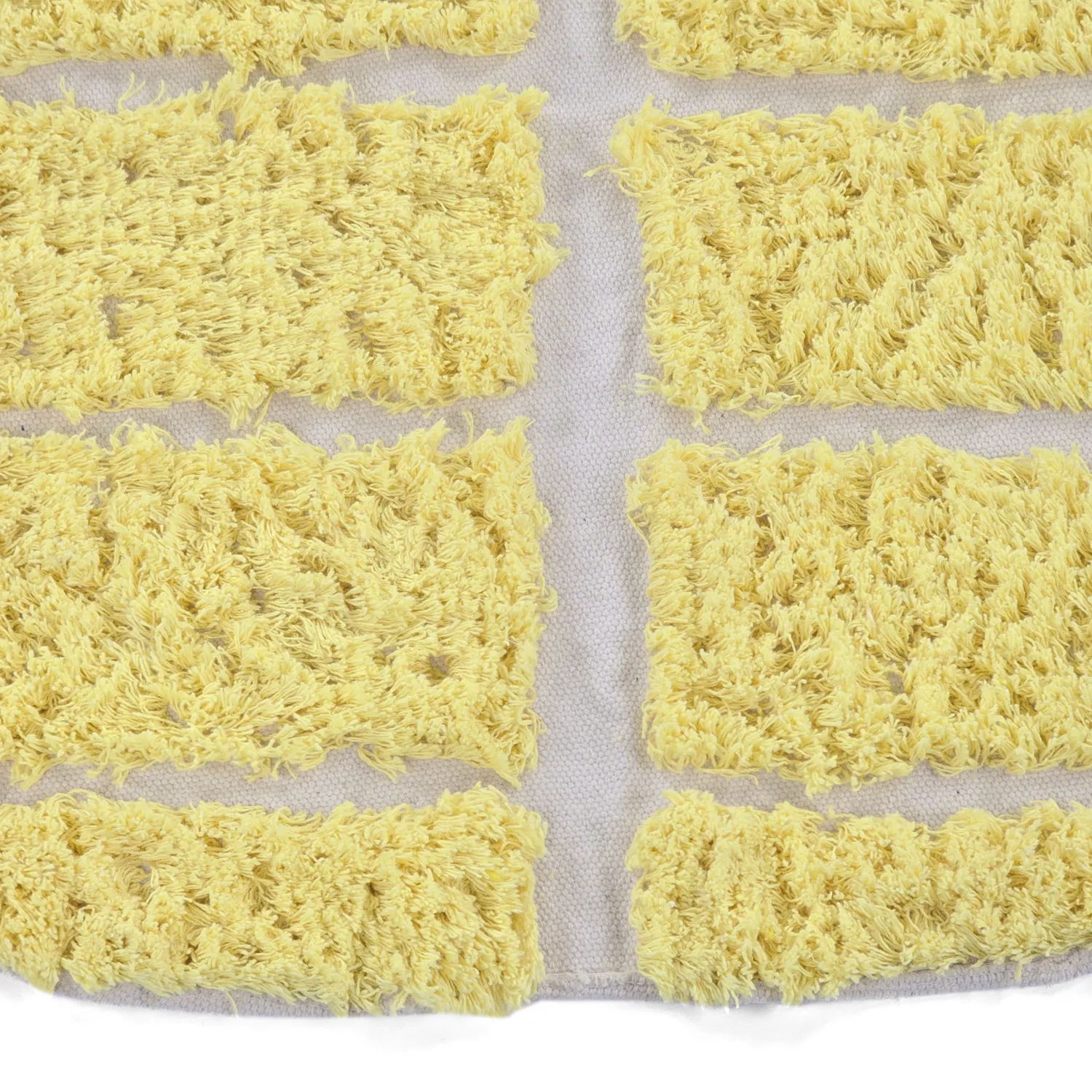 Kulatý koberec - Zola Natural Cotton Shaggy (žluť)