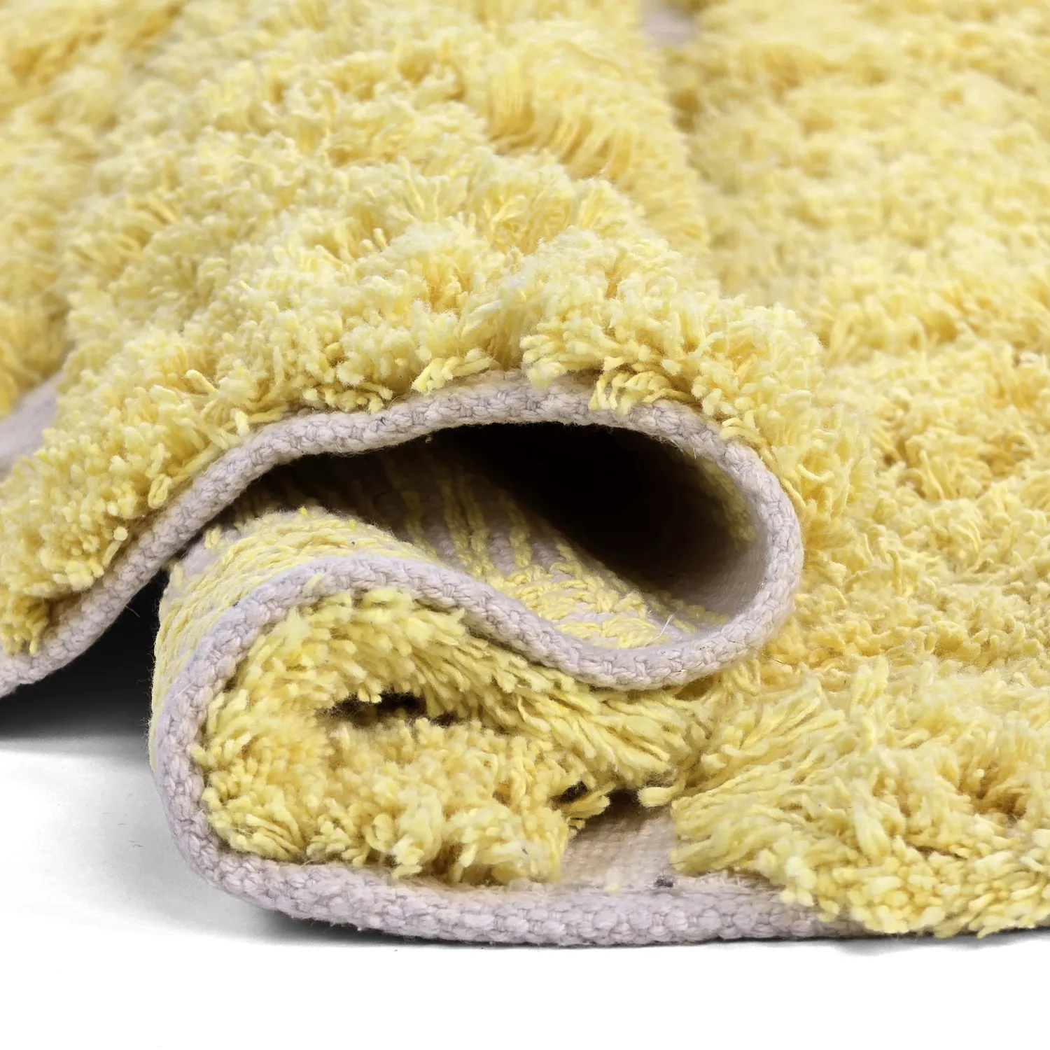 Kulatý koberec - Zola Natural Cotton Shaggy (žluť)