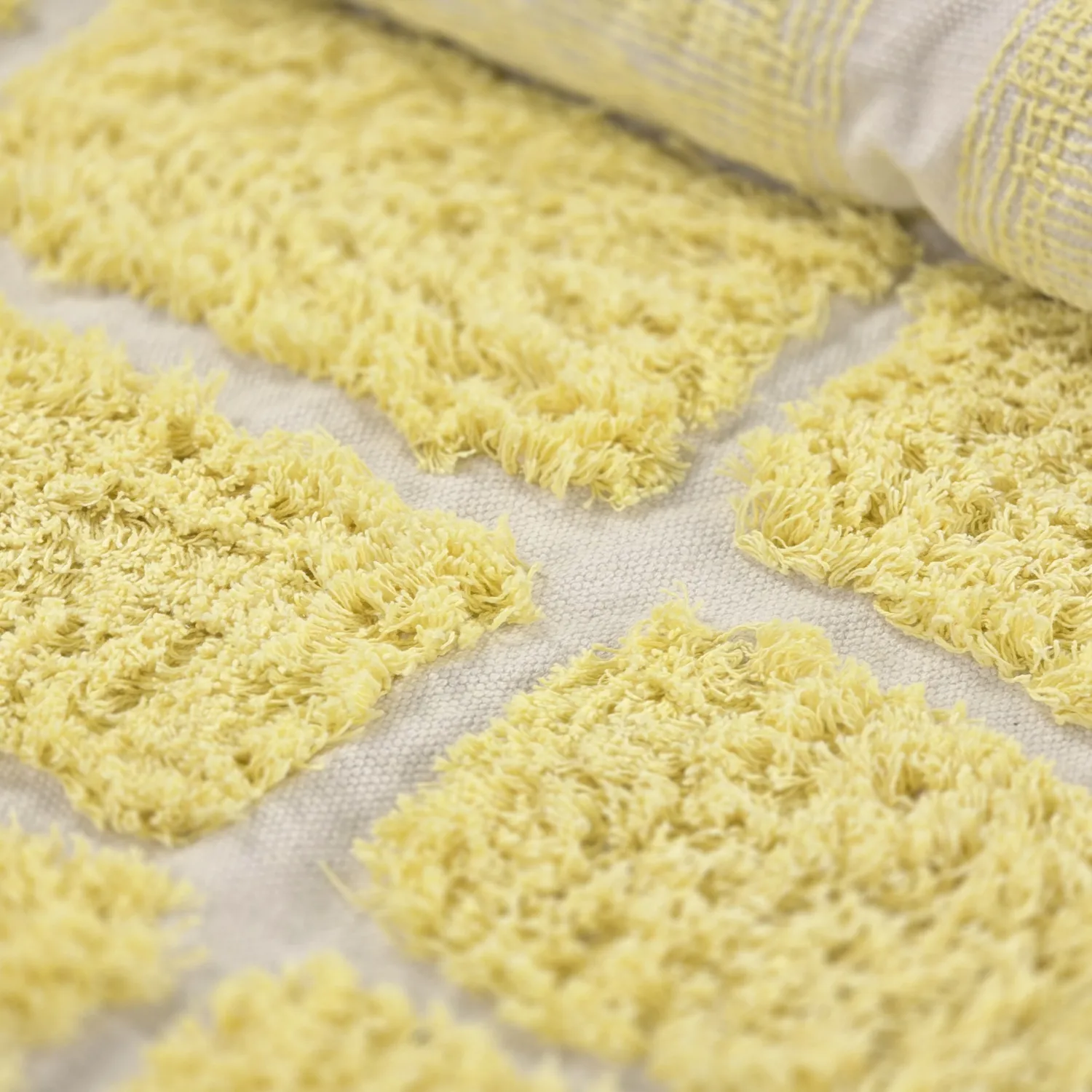 Kulatý koberec - Zola Natural Cotton Shaggy (žluť)